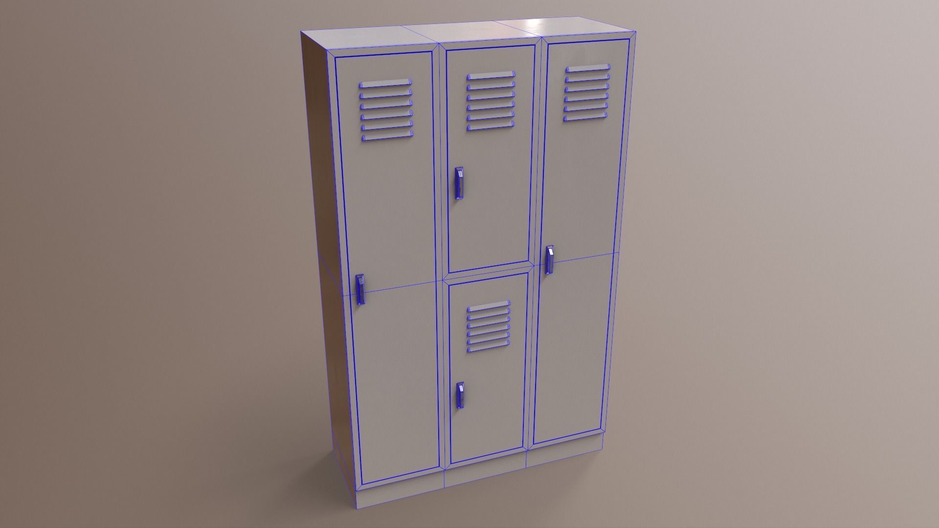 PBR School Gym Locker 05 - Blue Light Low-poly 3D model_21