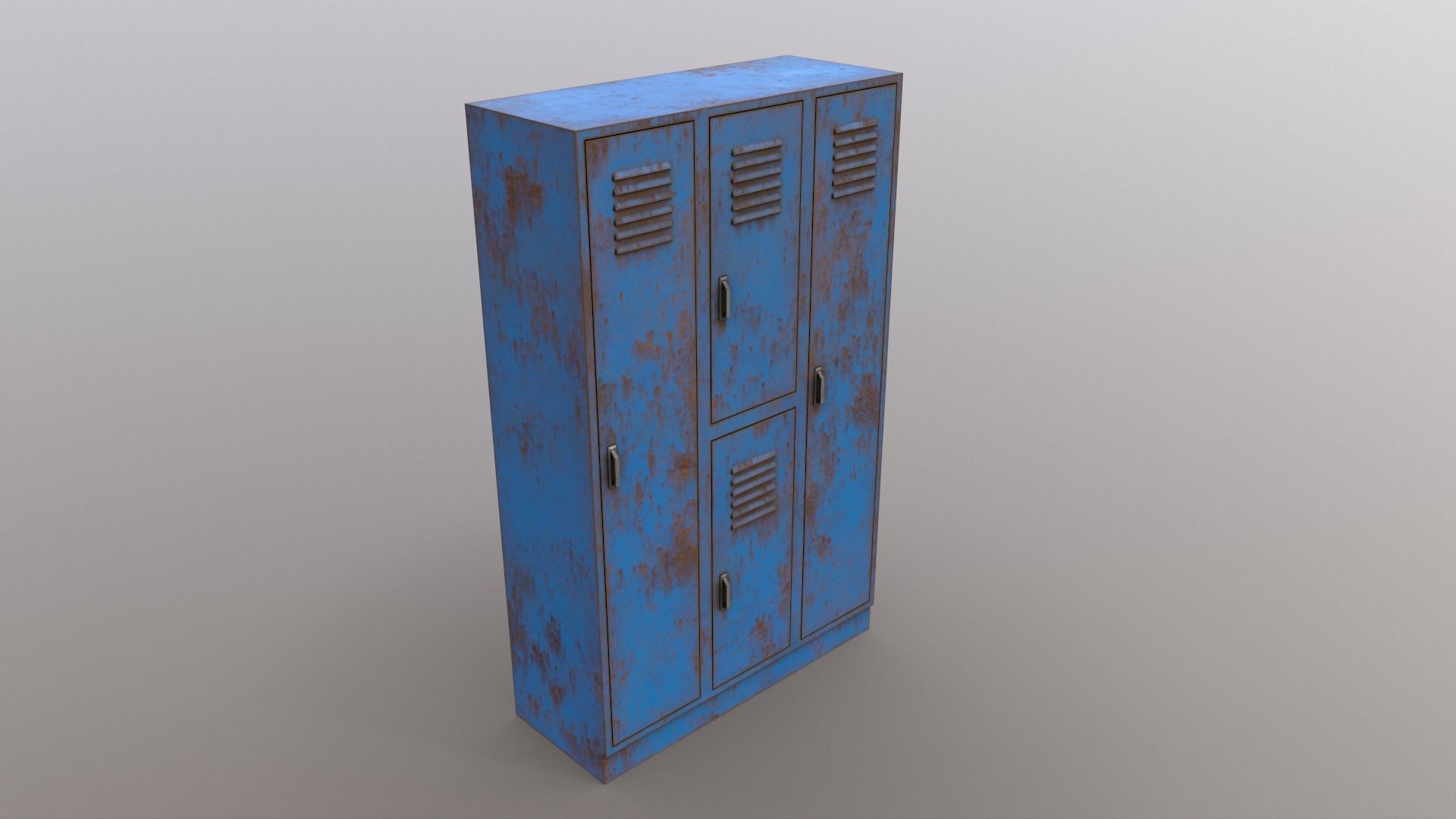 PBR School Gym Locker 05 - Blue Light Low-poly 3D model_13