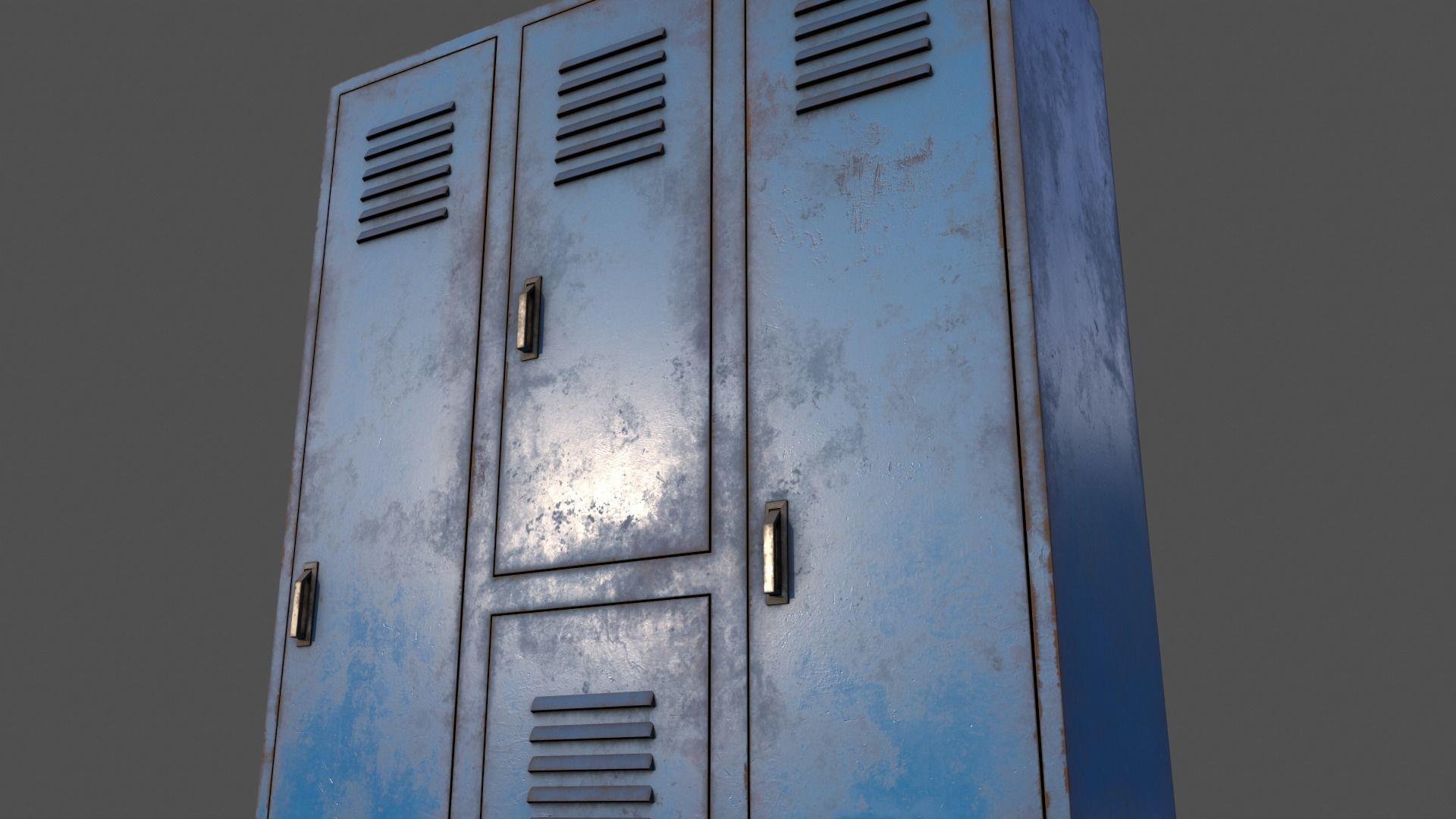PBR School Gym Locker 05 - Blue Light Low-poly 3D model_18