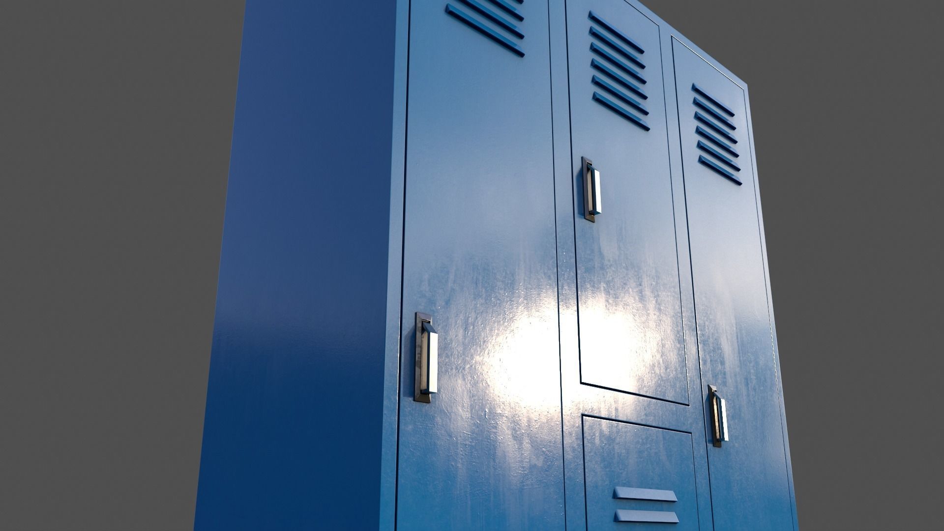 PBR School Gym Locker 05 - Blue Light Low-poly 3D model_14