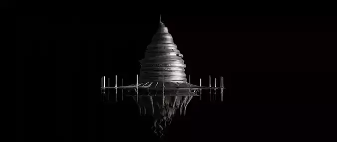 Aincrad 3D Model metal structure with spikes