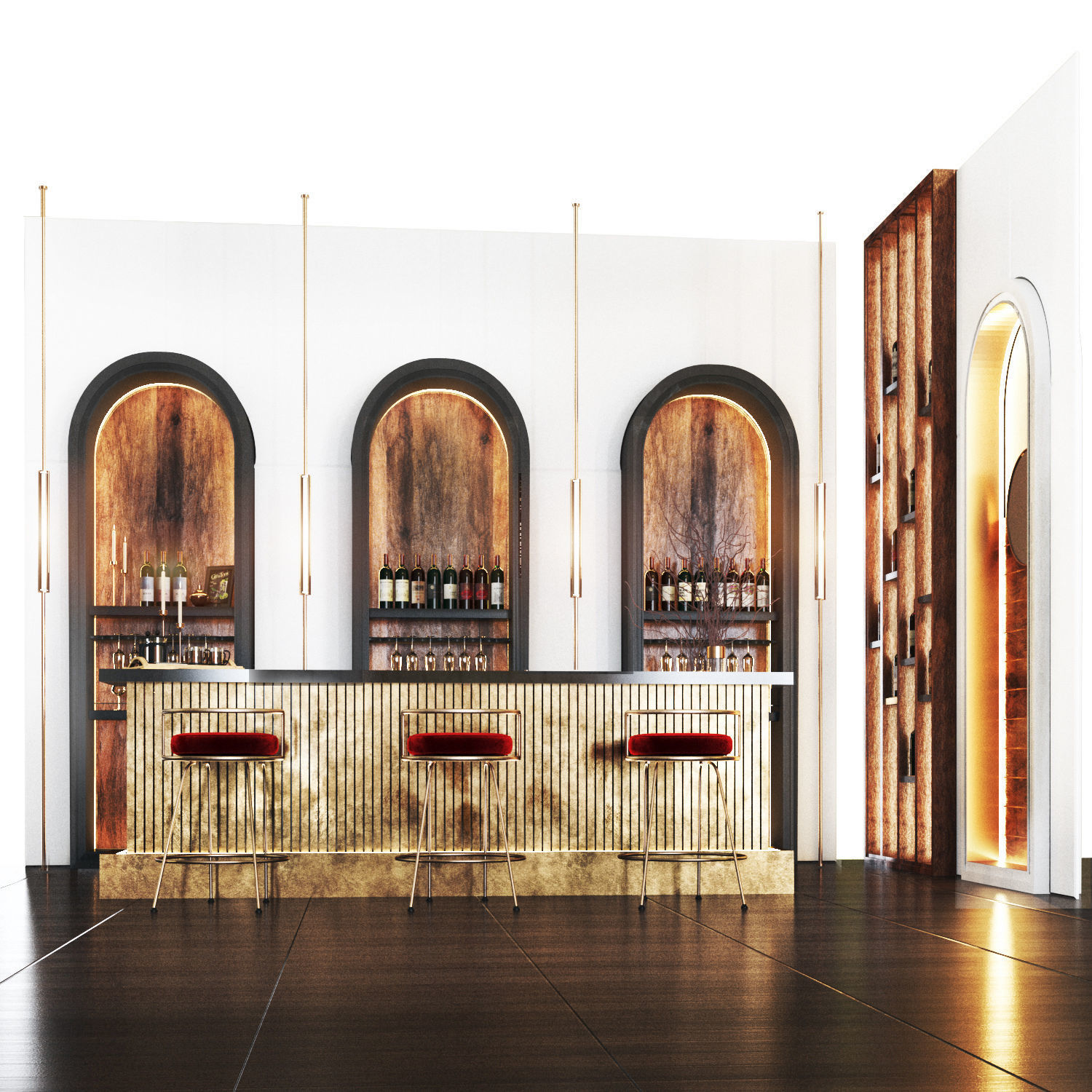 Cafe02 bar in modern style Low-poly 3D model_1