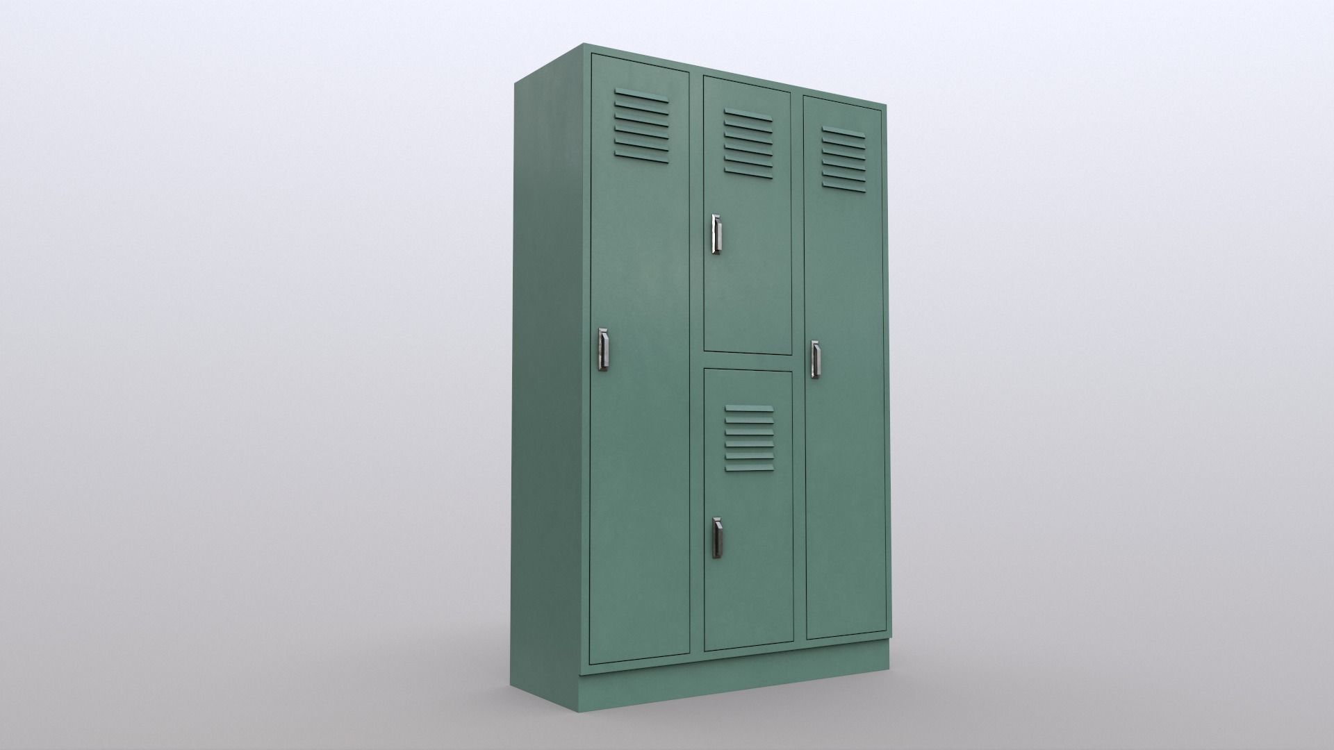 PBR School Gym Locker 05 - Green Light Low-poly 3D model_8