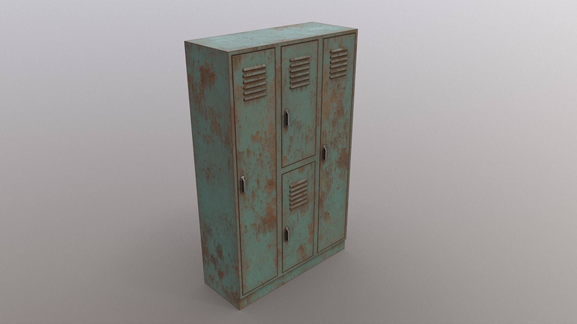 PBR School Gym Locker 05 - Green Light Low-poly 3D model_13