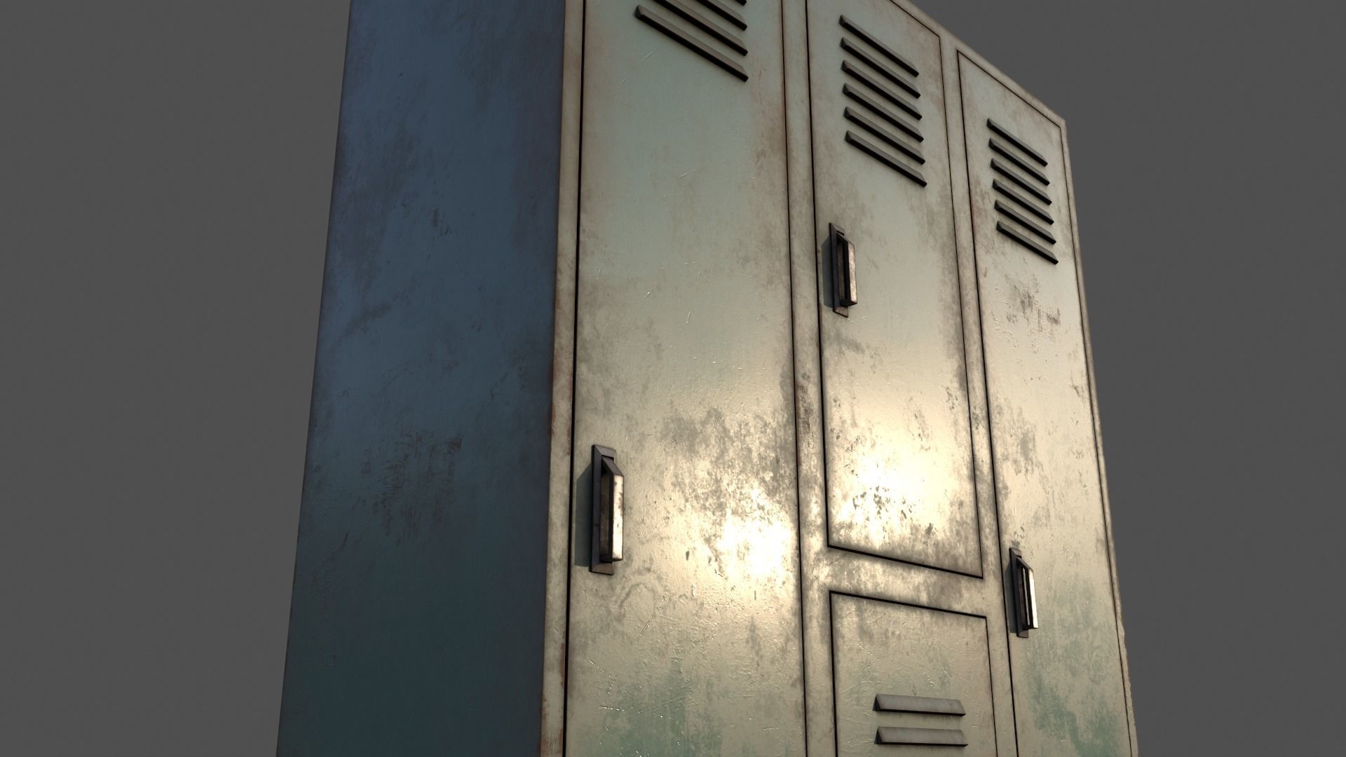 PBR School Gym Locker 05 - Green Light Low-poly 3D model_15