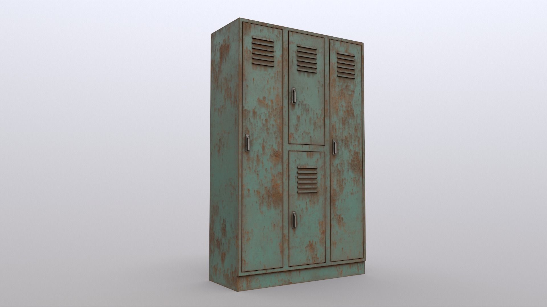 PBR School Gym Locker 05 - Green Light Low-poly 3D model_10