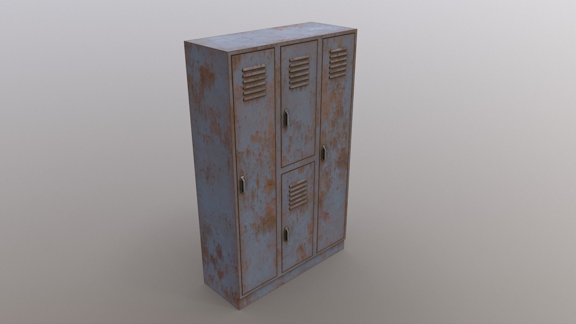 PBR School Gym Locker 05 - Grey Low-poly 3D model_13
