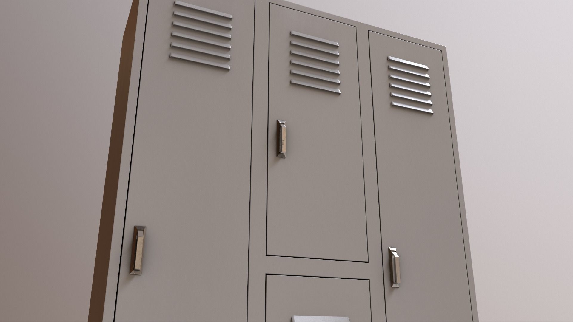 PBR School Gym Locker 05 - Grey Low-poly 3D model_22