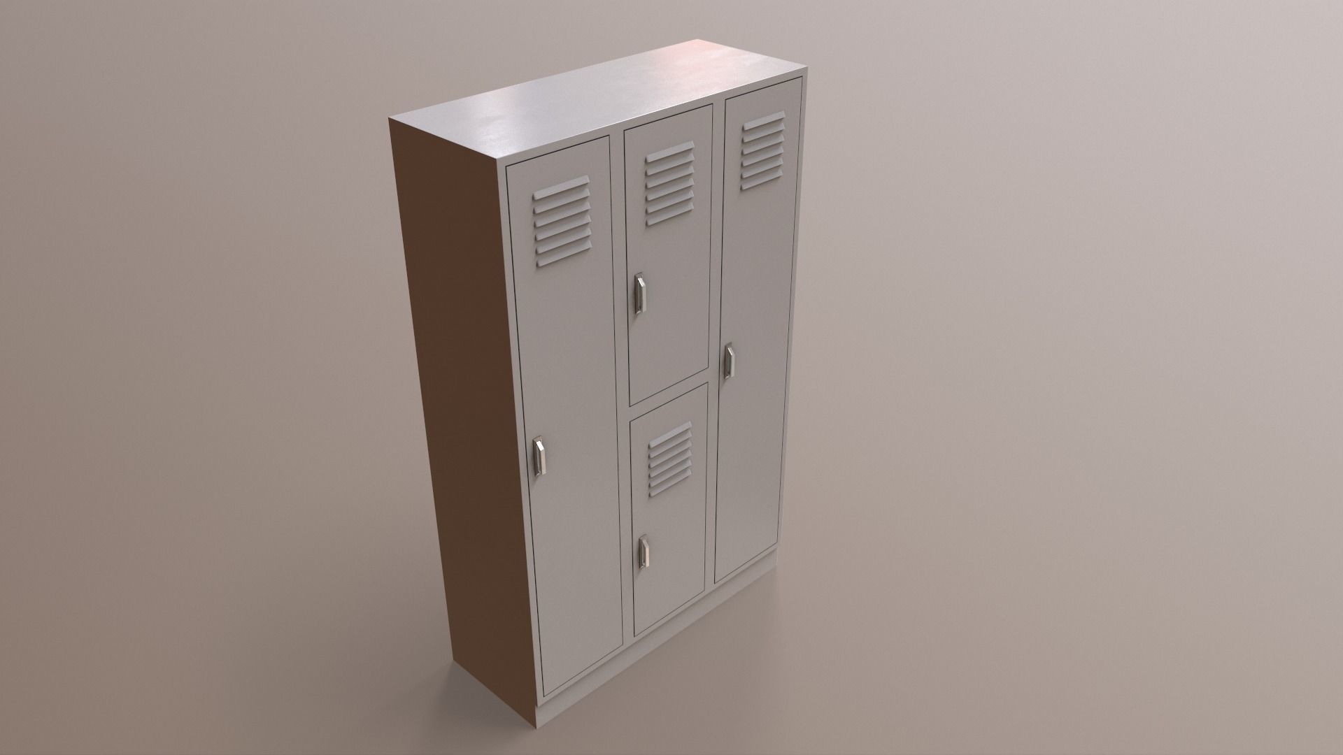 PBR School Gym Locker 05 - Grey Low-poly 3D model_24