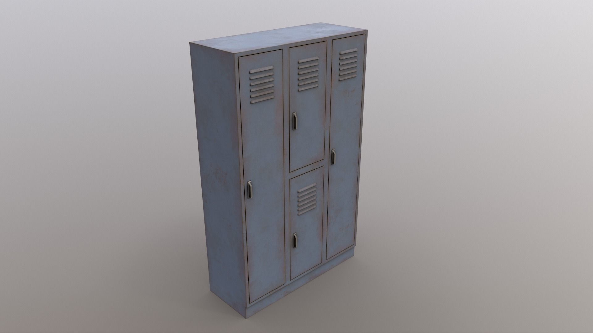 PBR School Gym Locker 05 - Grey Low-poly 3D model_12