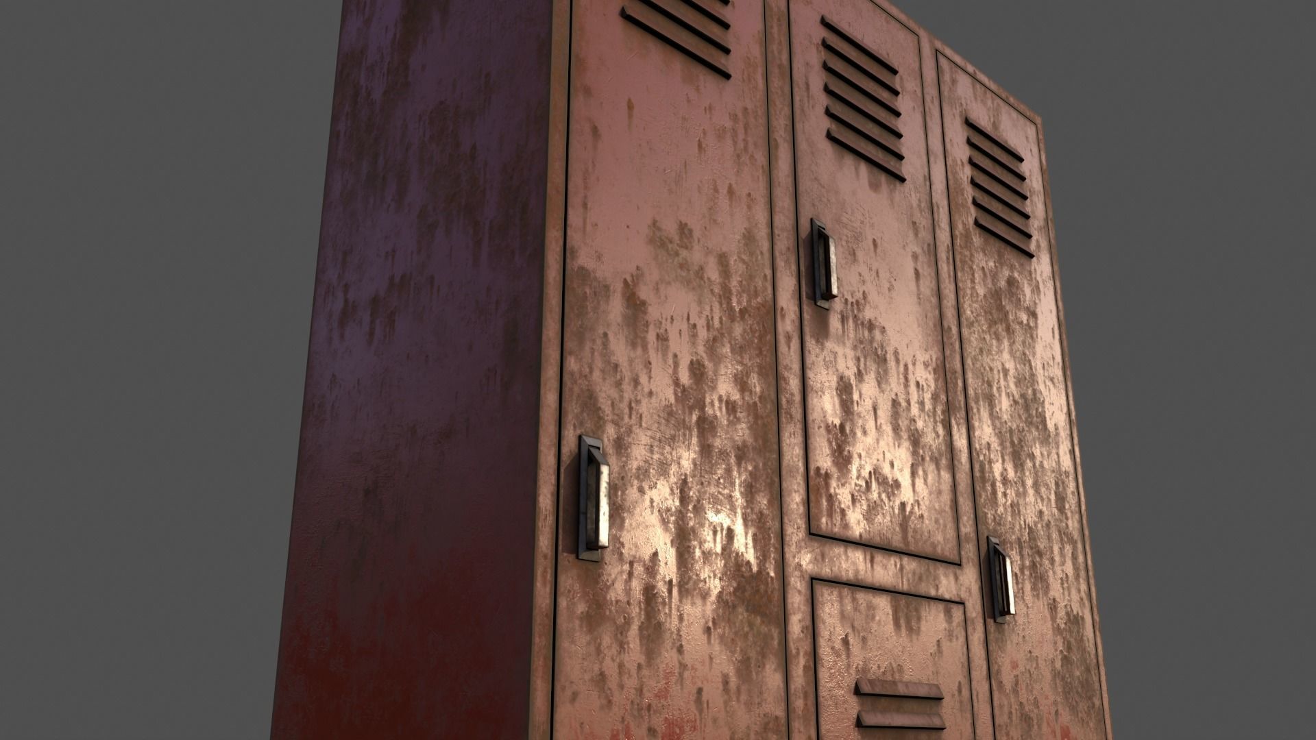 PBR School Gym Locker 05 - Red Low-poly 3D model_16