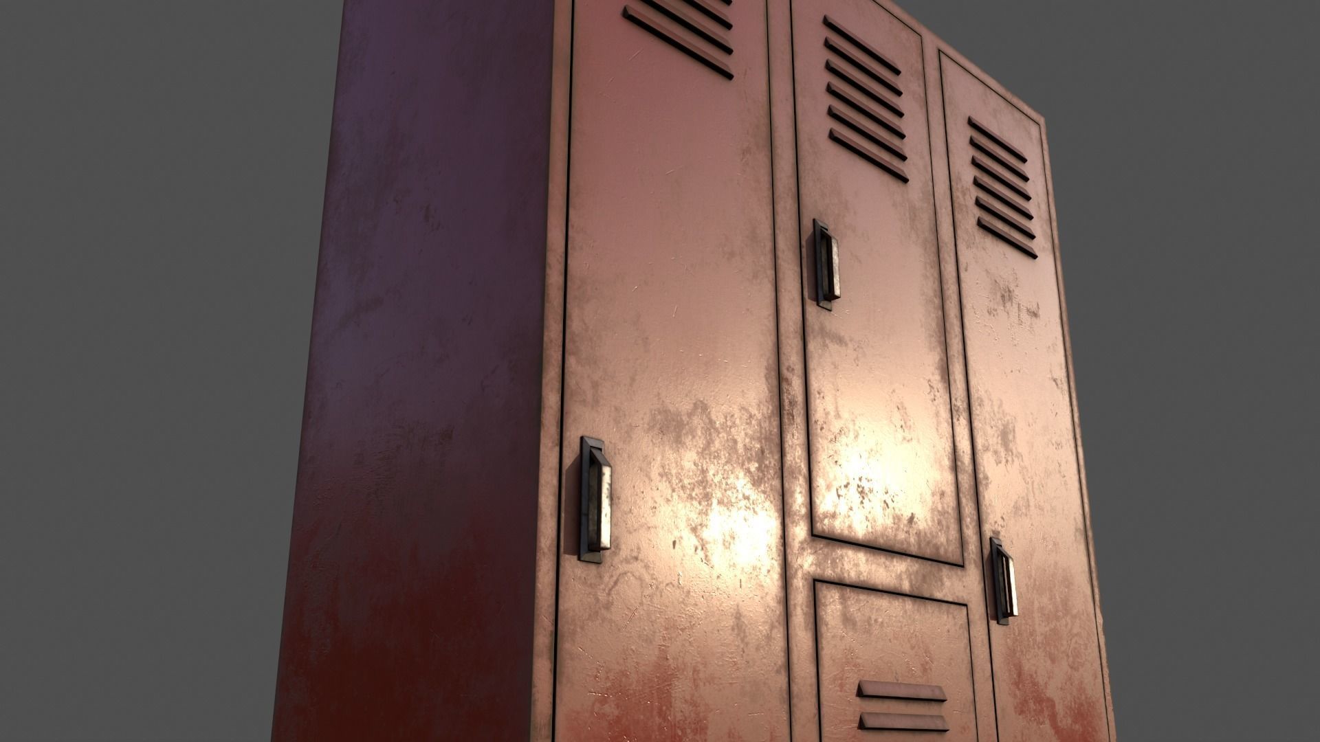 PBR School Gym Locker 05 - Red Low-poly 3D model_15