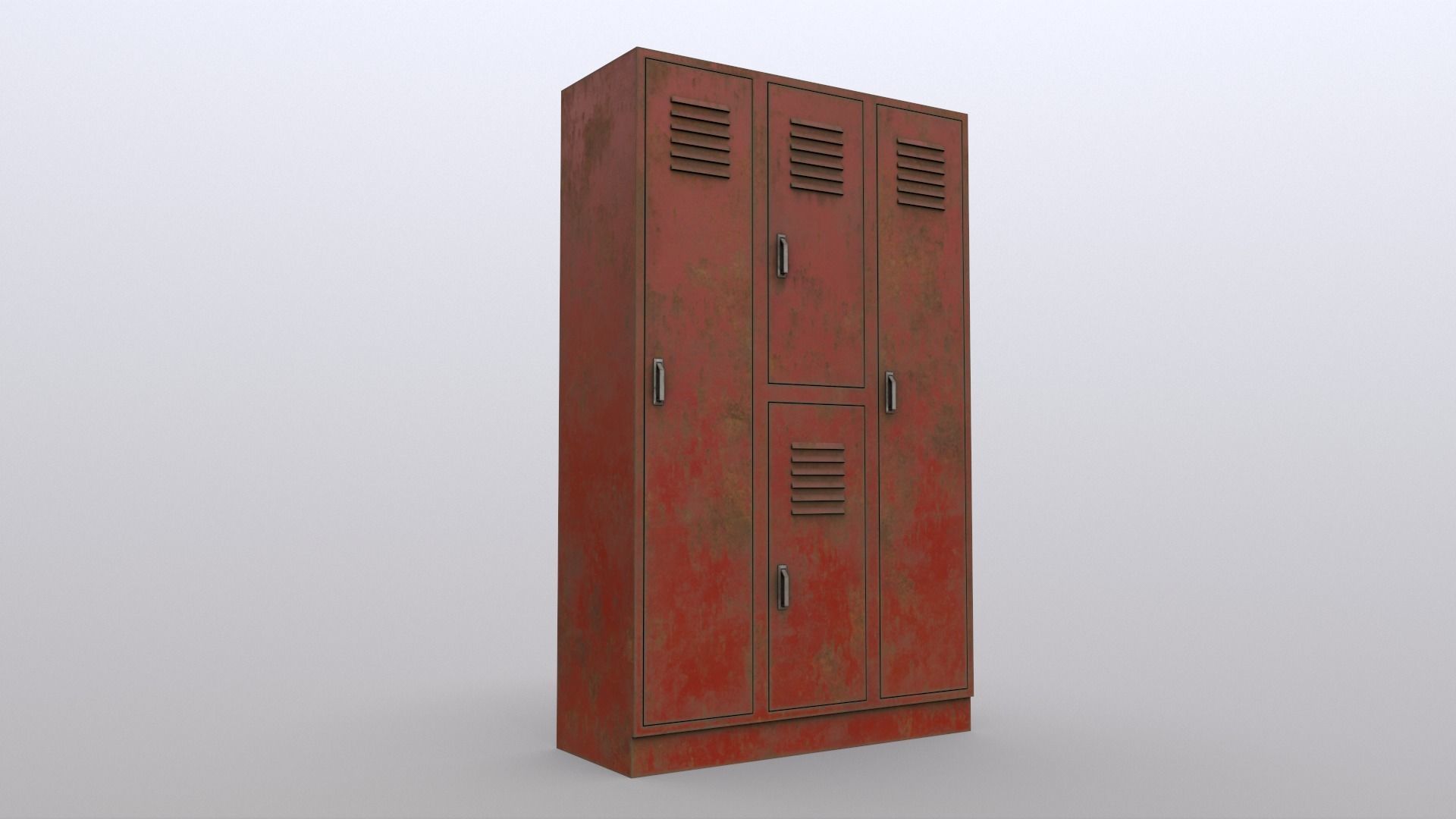 PBR School Gym Locker 05 - Red Low-poly 3D model_10
