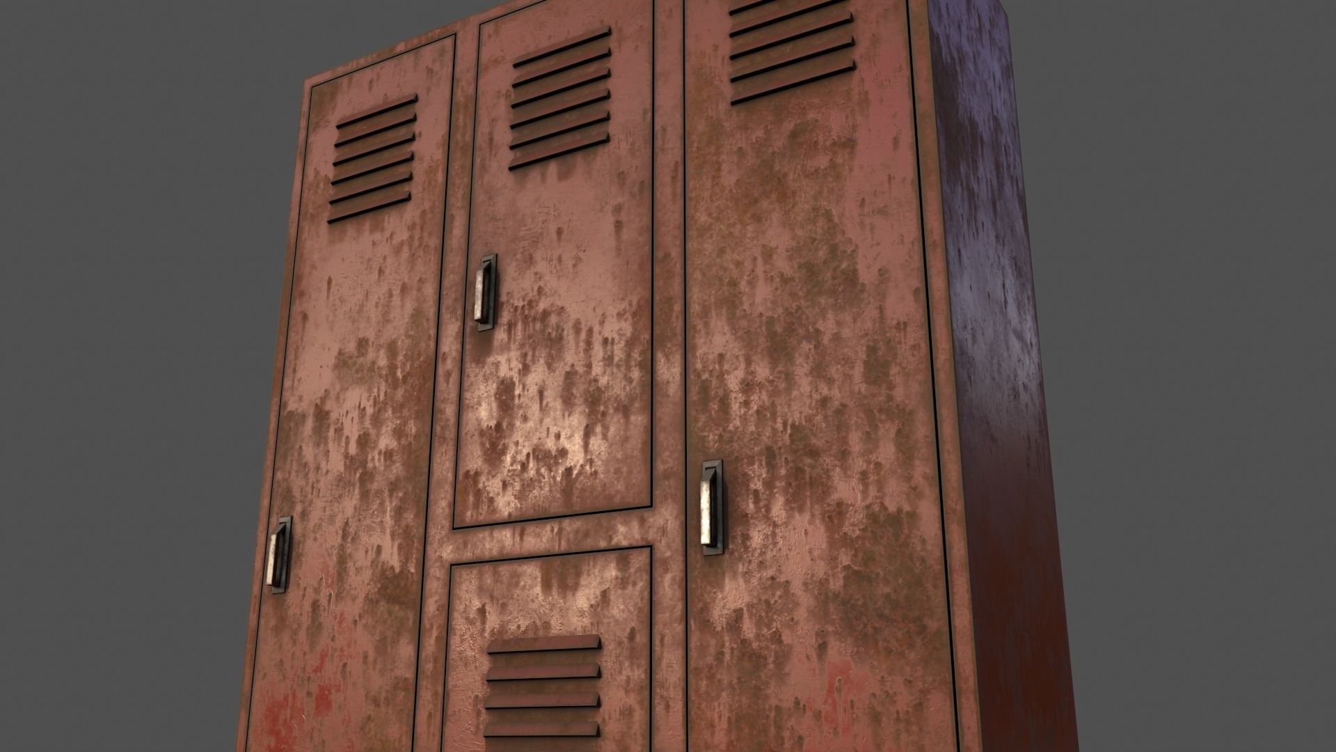 PBR School Gym Locker 05 - Red Low-poly 3D model_19