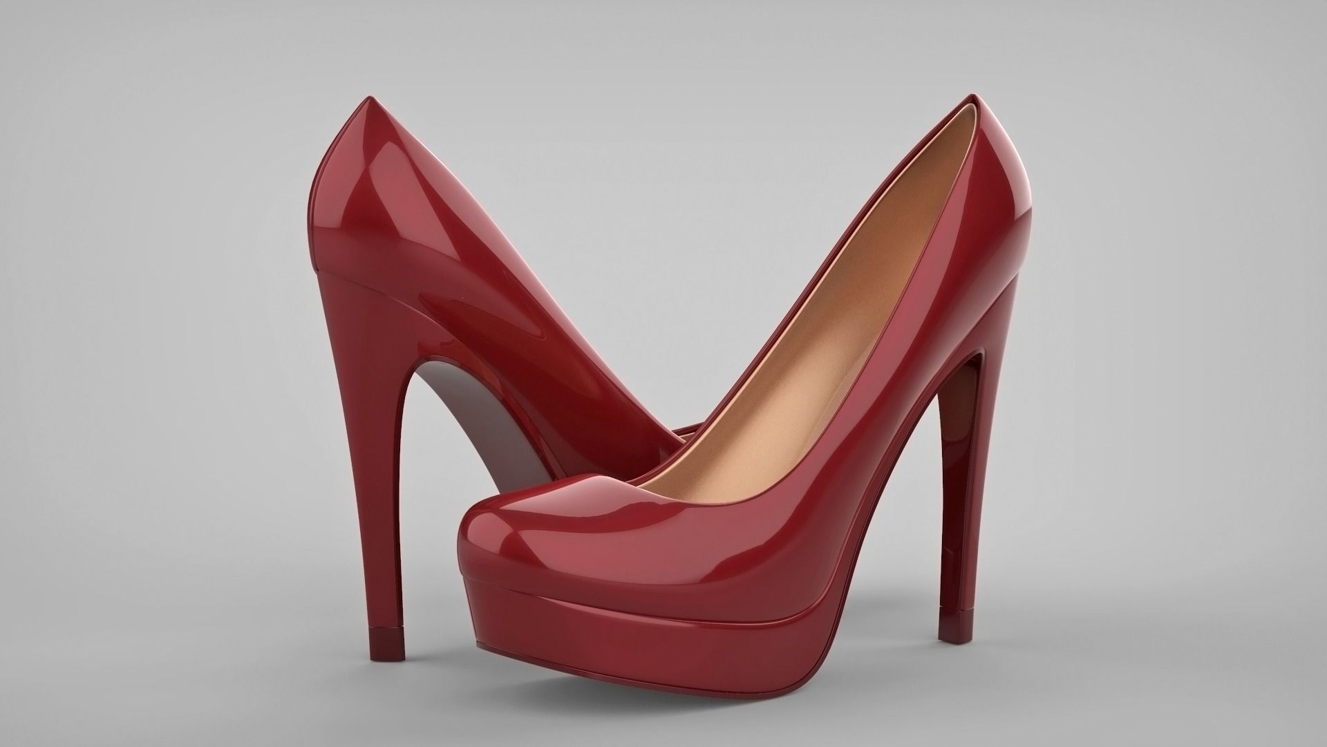 Beautiful stiletto heels with Platform 3D model_39