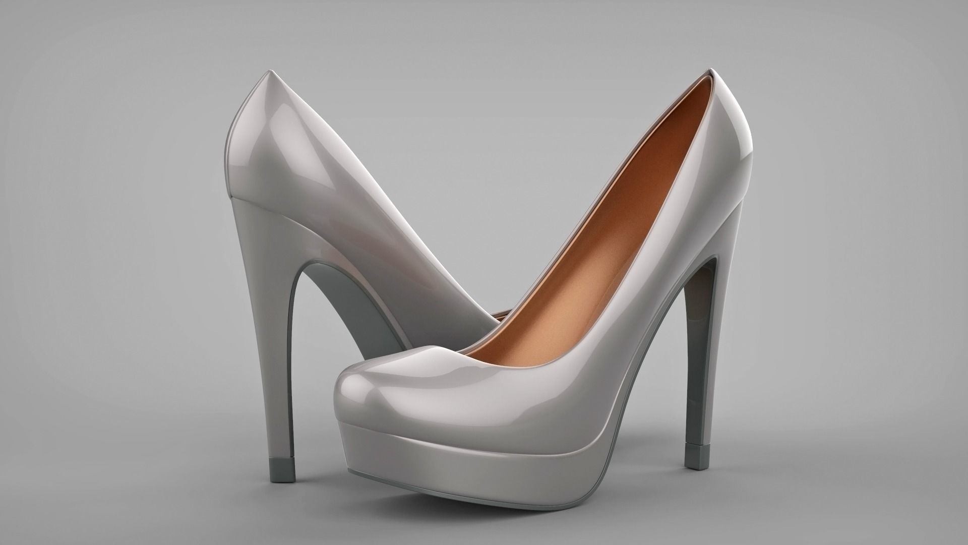 Beautiful stiletto heels with Platform 3D model_10