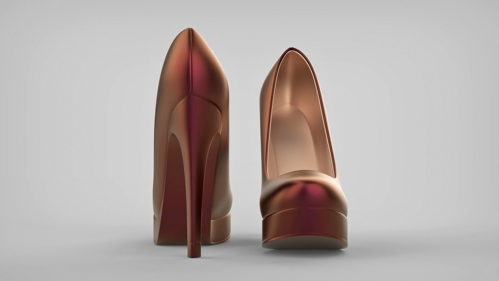 Beautiful stiletto heels with Platform 3D model_21