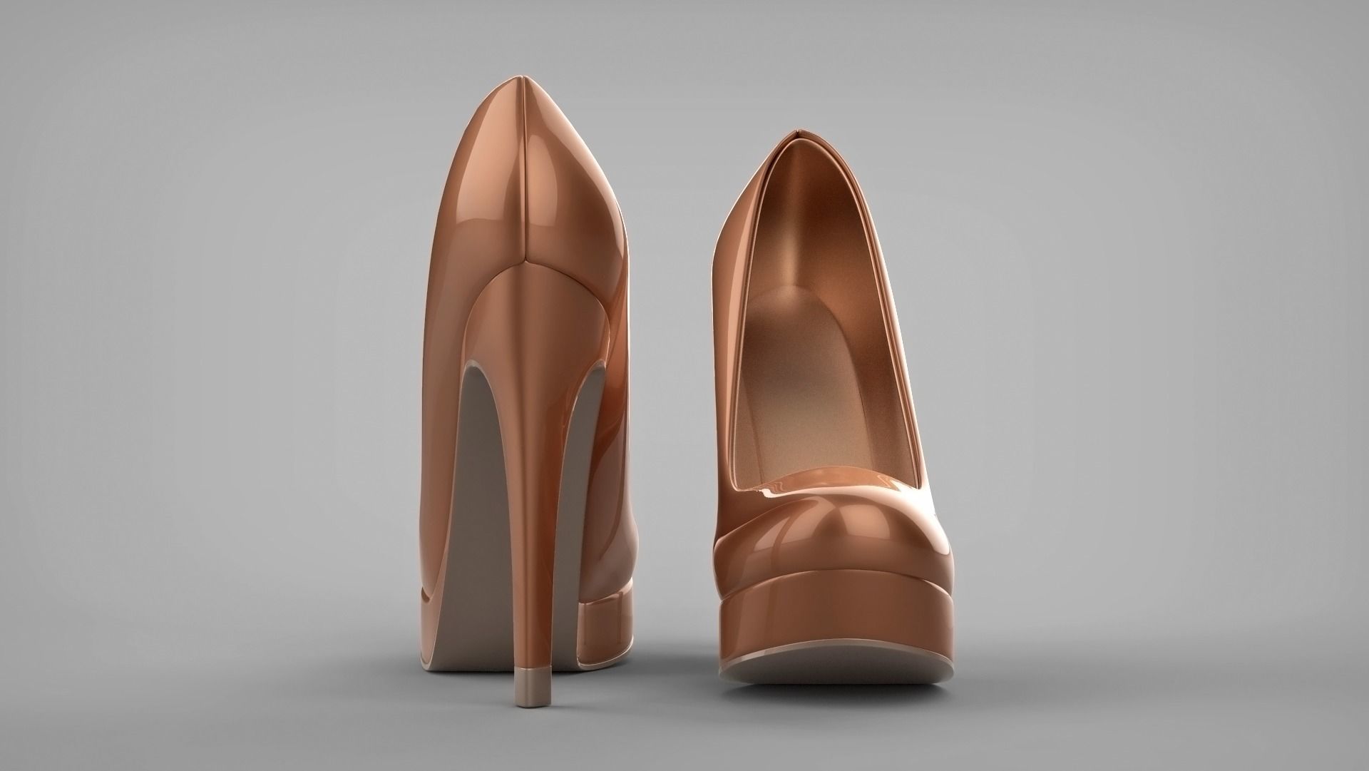 Beautiful stiletto heels with Platform 3D model_26