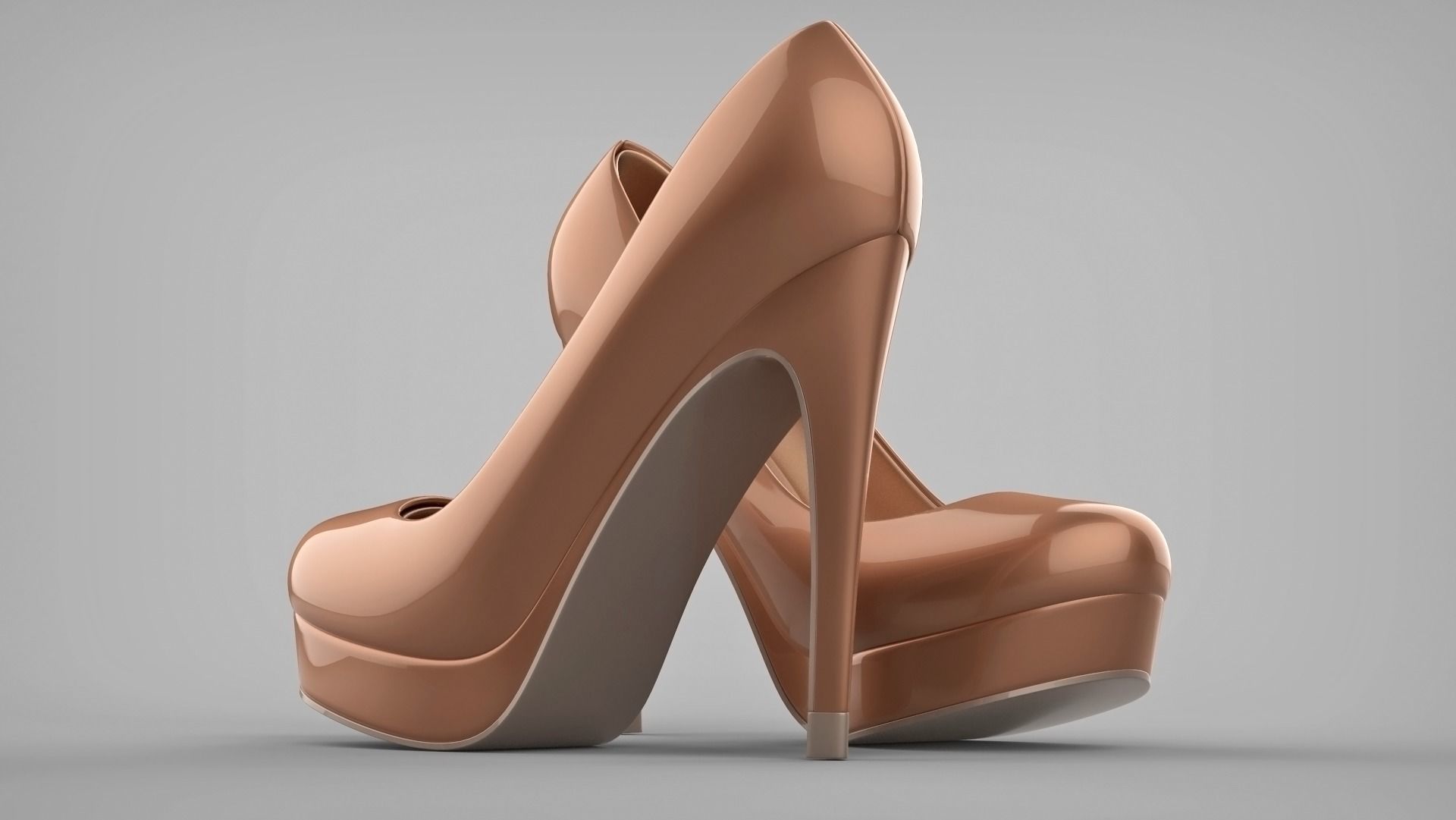 Beautiful stiletto heels with Platform 3D model_25