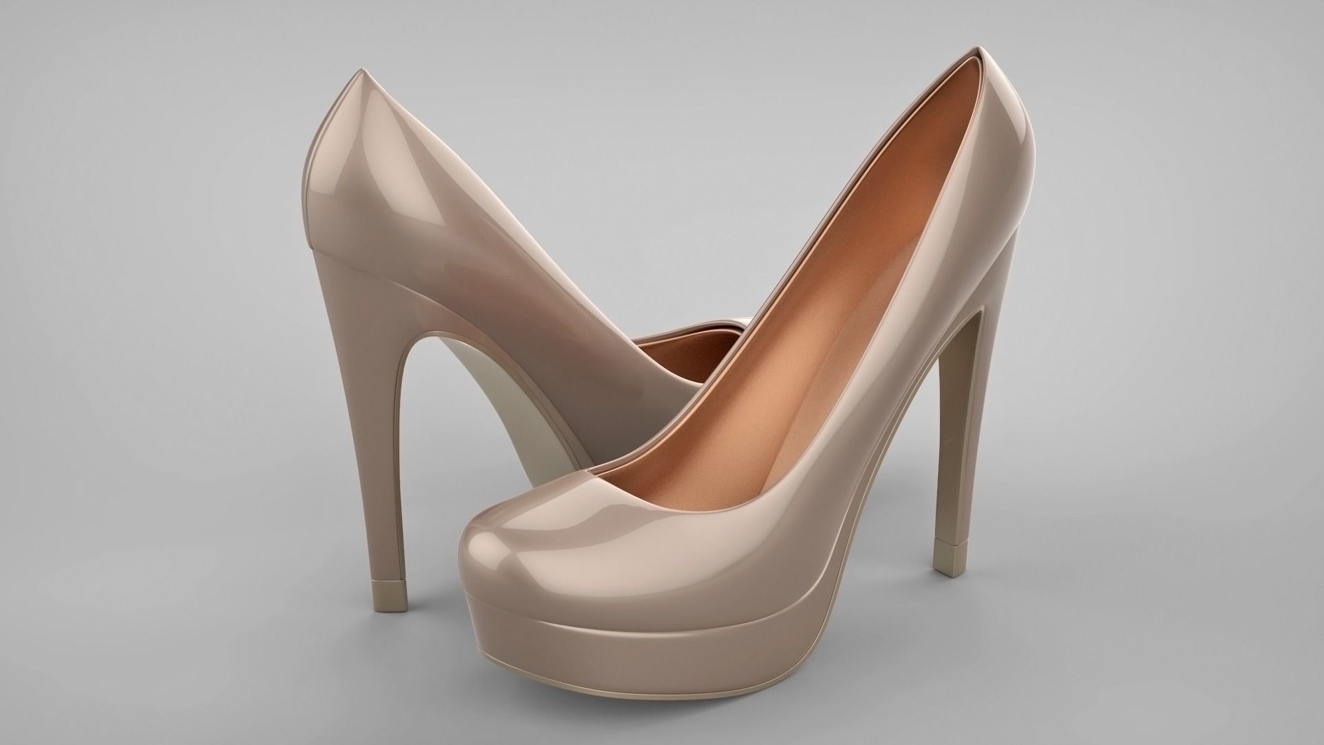 Beautiful stiletto heels with Platform 3D model_46