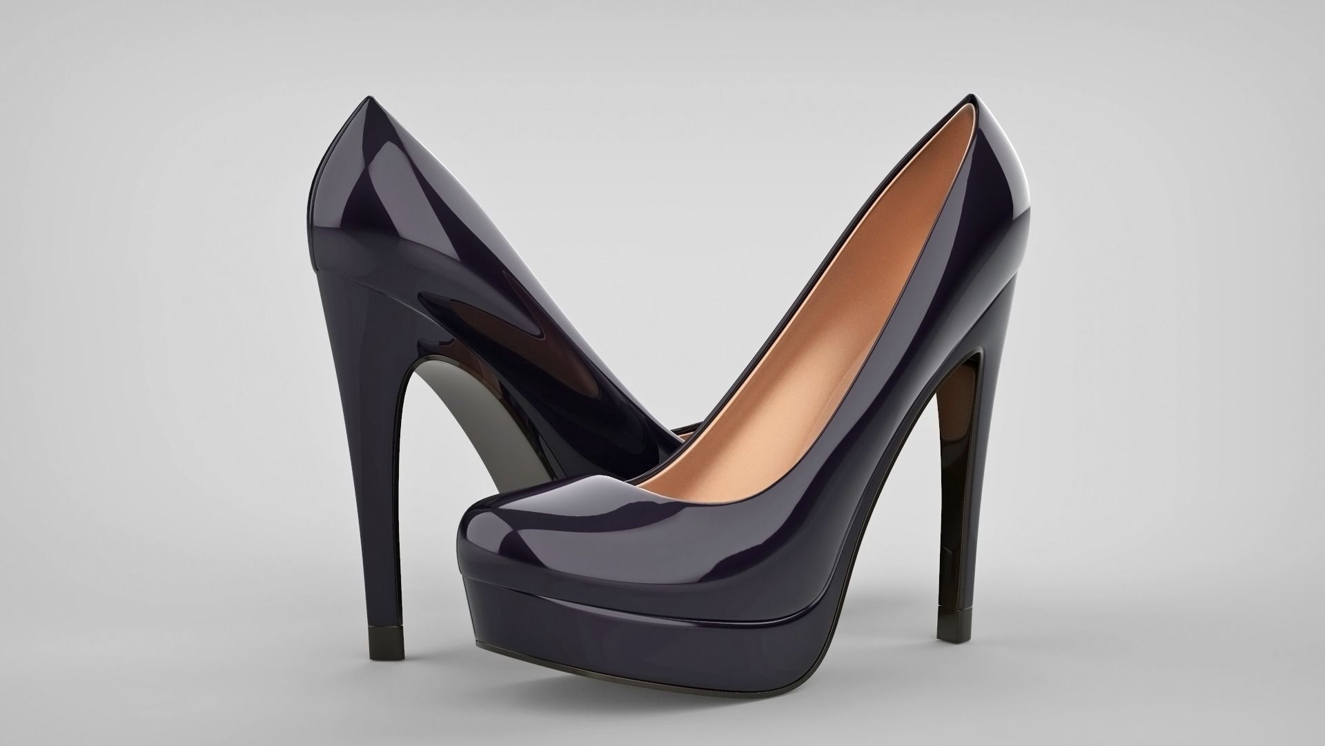 Beautiful stiletto heels with Platform 3D model_5