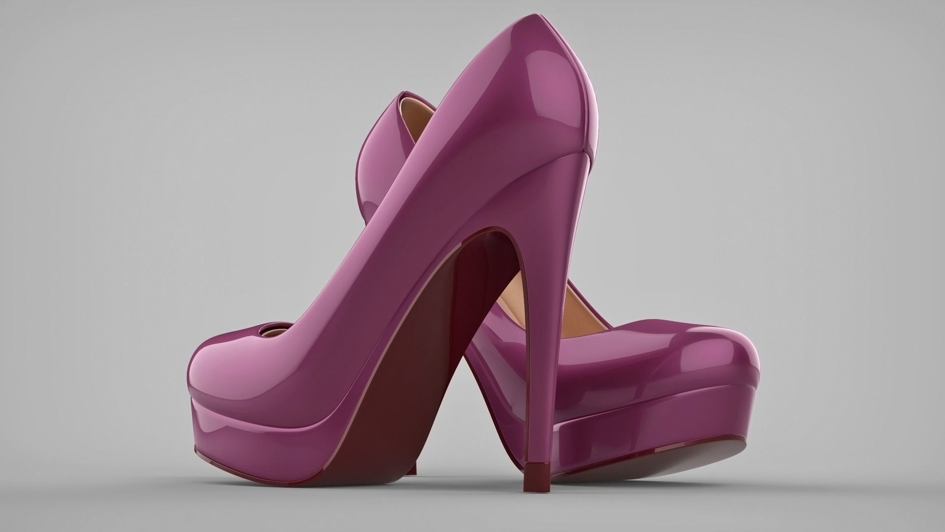 Beautiful stiletto heels with Platform 3D model_42