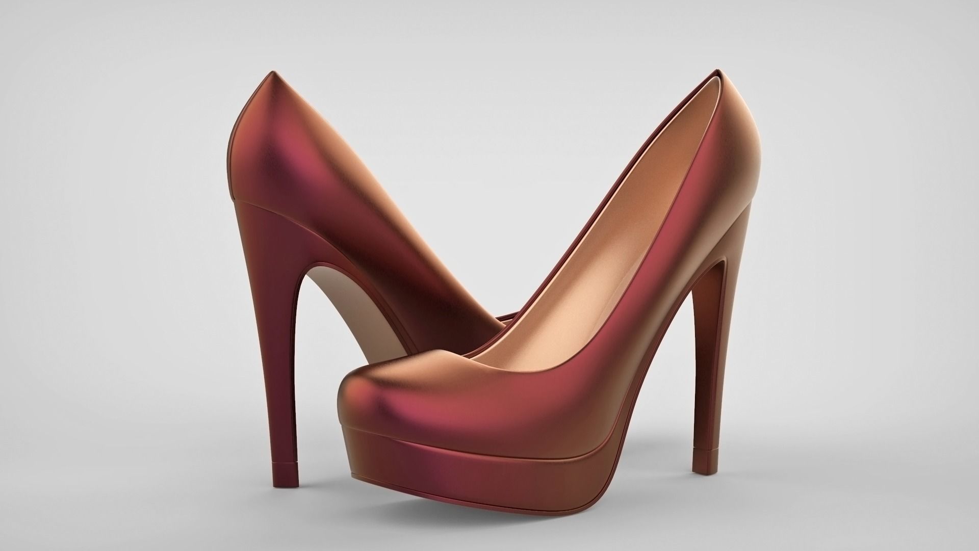 Beautiful stiletto heels with Platform 3D model_22