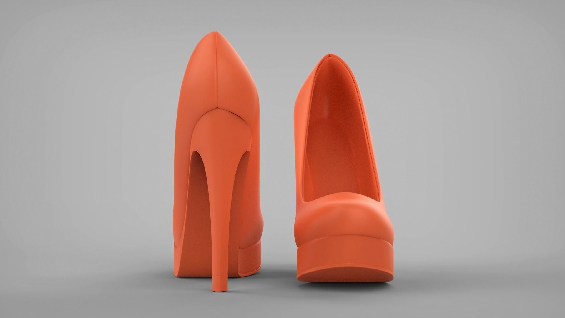 Beautiful stiletto heels with Platform 3D model_55