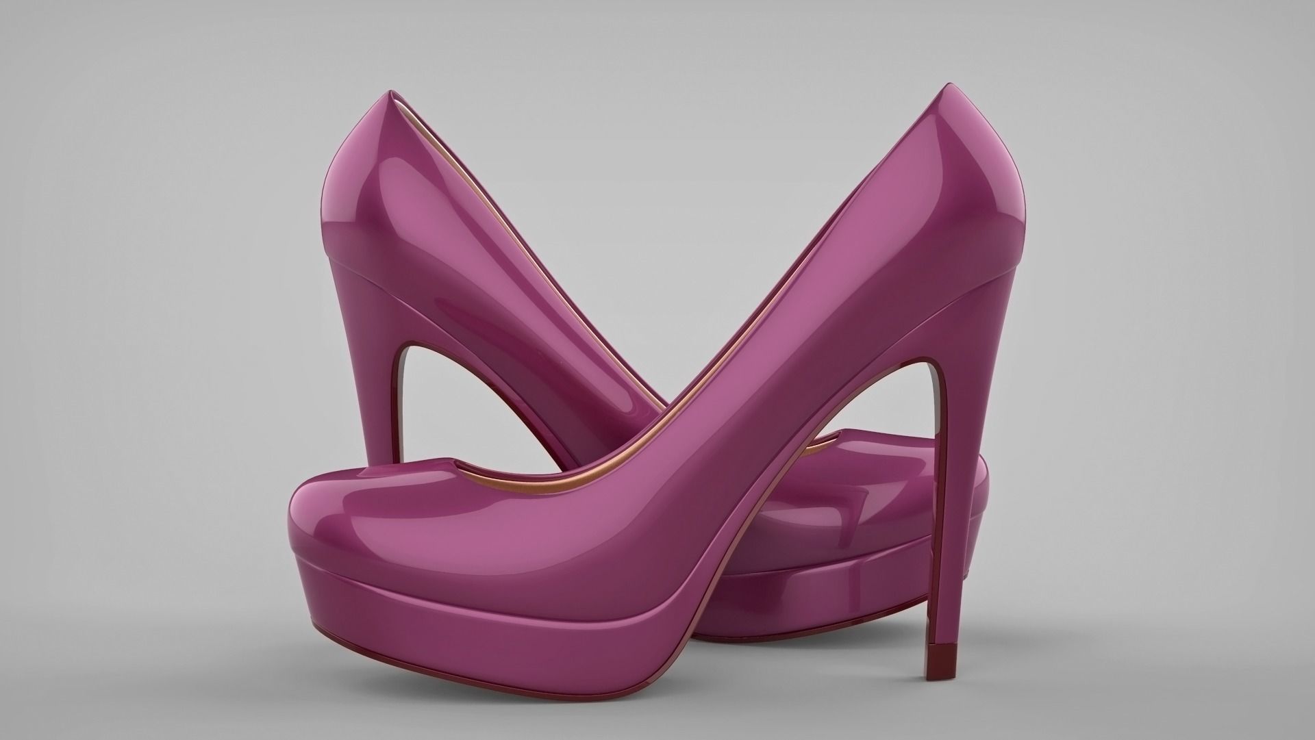 Beautiful stiletto heels with Platform 3D model_41