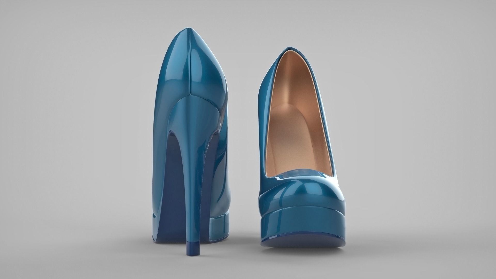 Beautiful stiletto heels with Platform 3D model_32