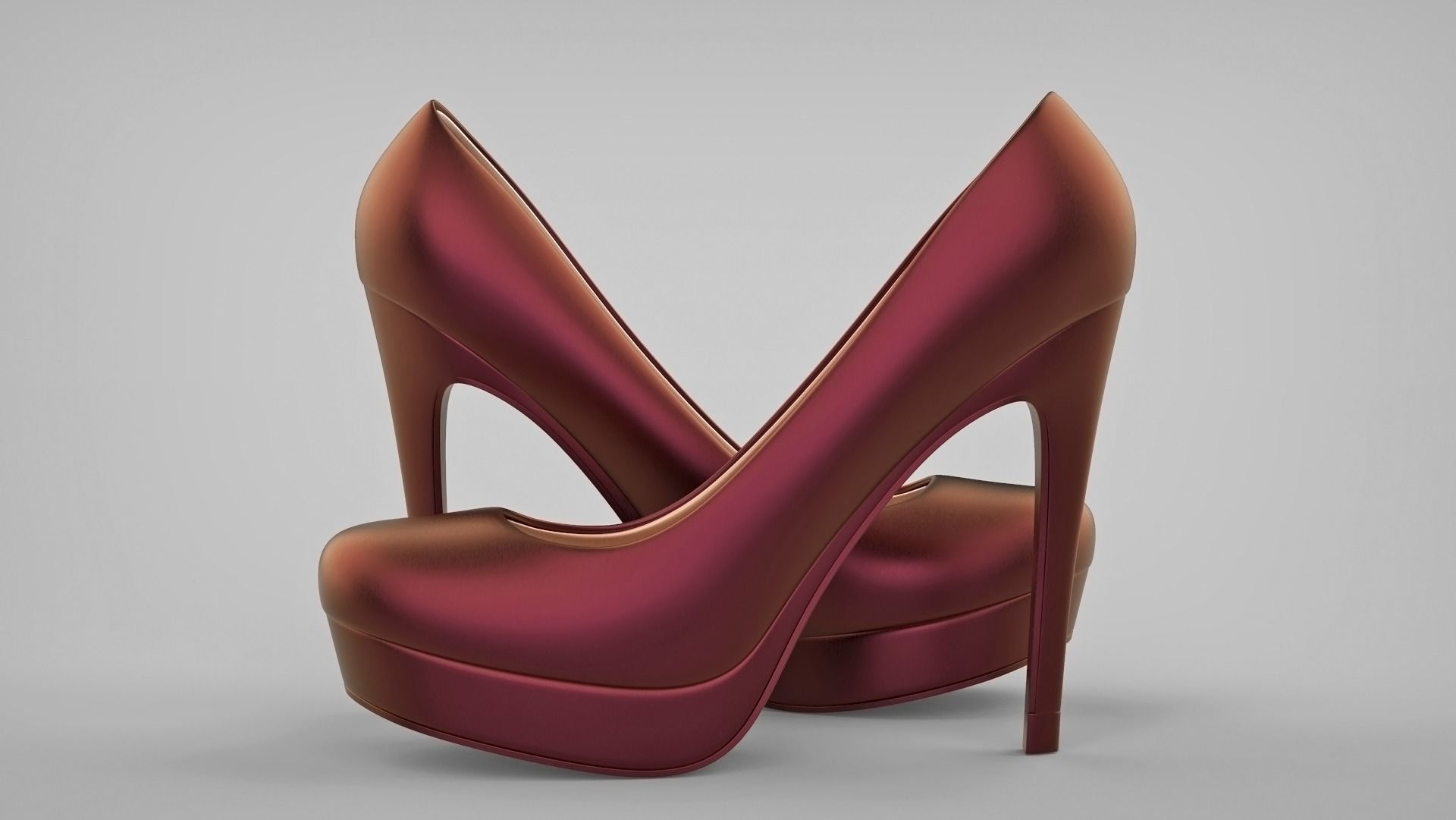 Beautiful stiletto heels with Platform 3D model_18