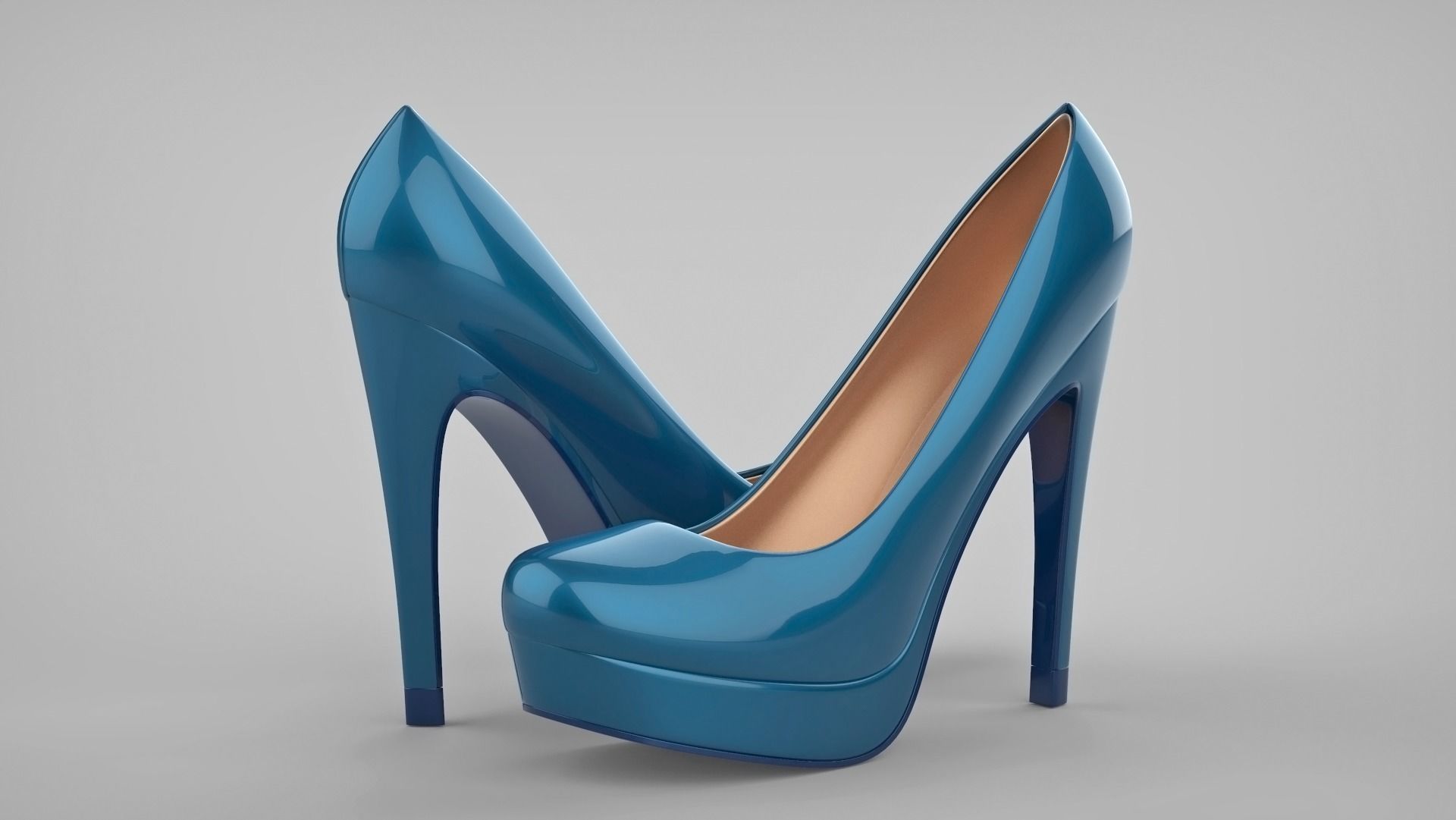 Beautiful stiletto heels with Platform 3D model_33