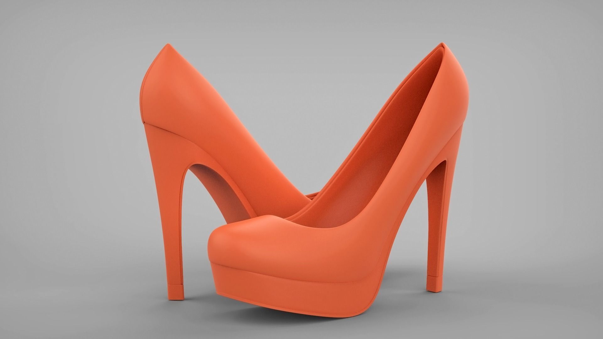 Beautiful stiletto heels with Platform 3D model_56