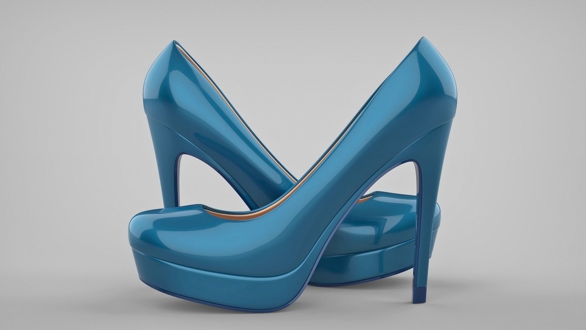 Beautiful stiletto heels with Platform 3D model_29