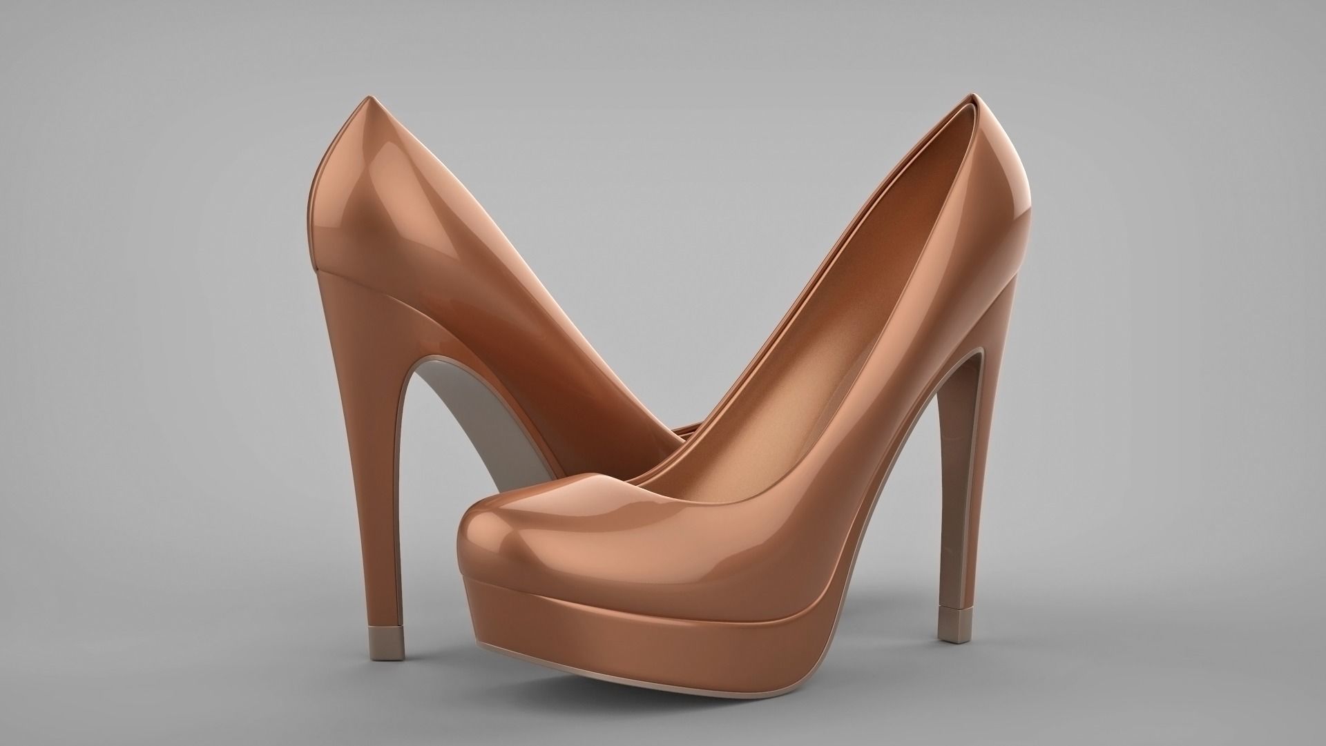 Beautiful stiletto heels with Platform 3D model_27