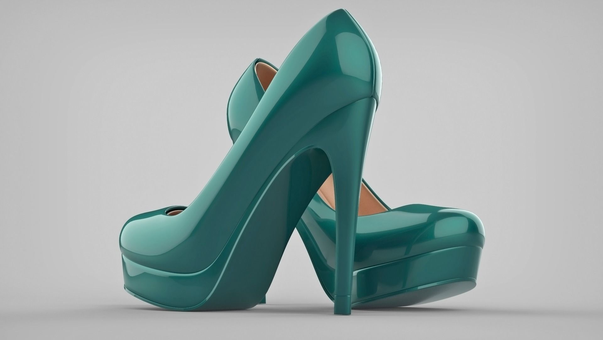 Beautiful stiletto heels with Platform 3D model_13