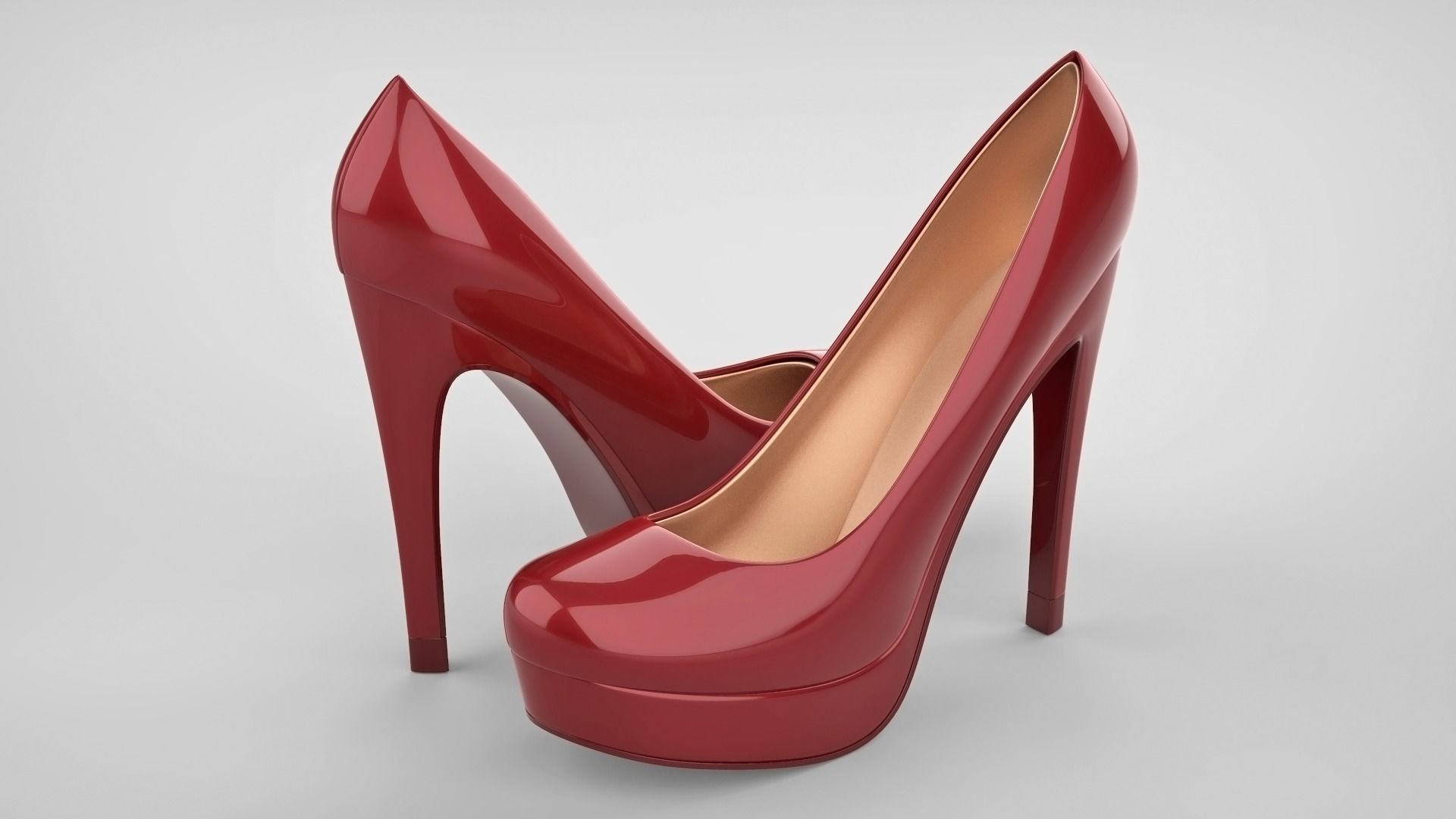 Beautiful stiletto heels with Platform 3D model_34
