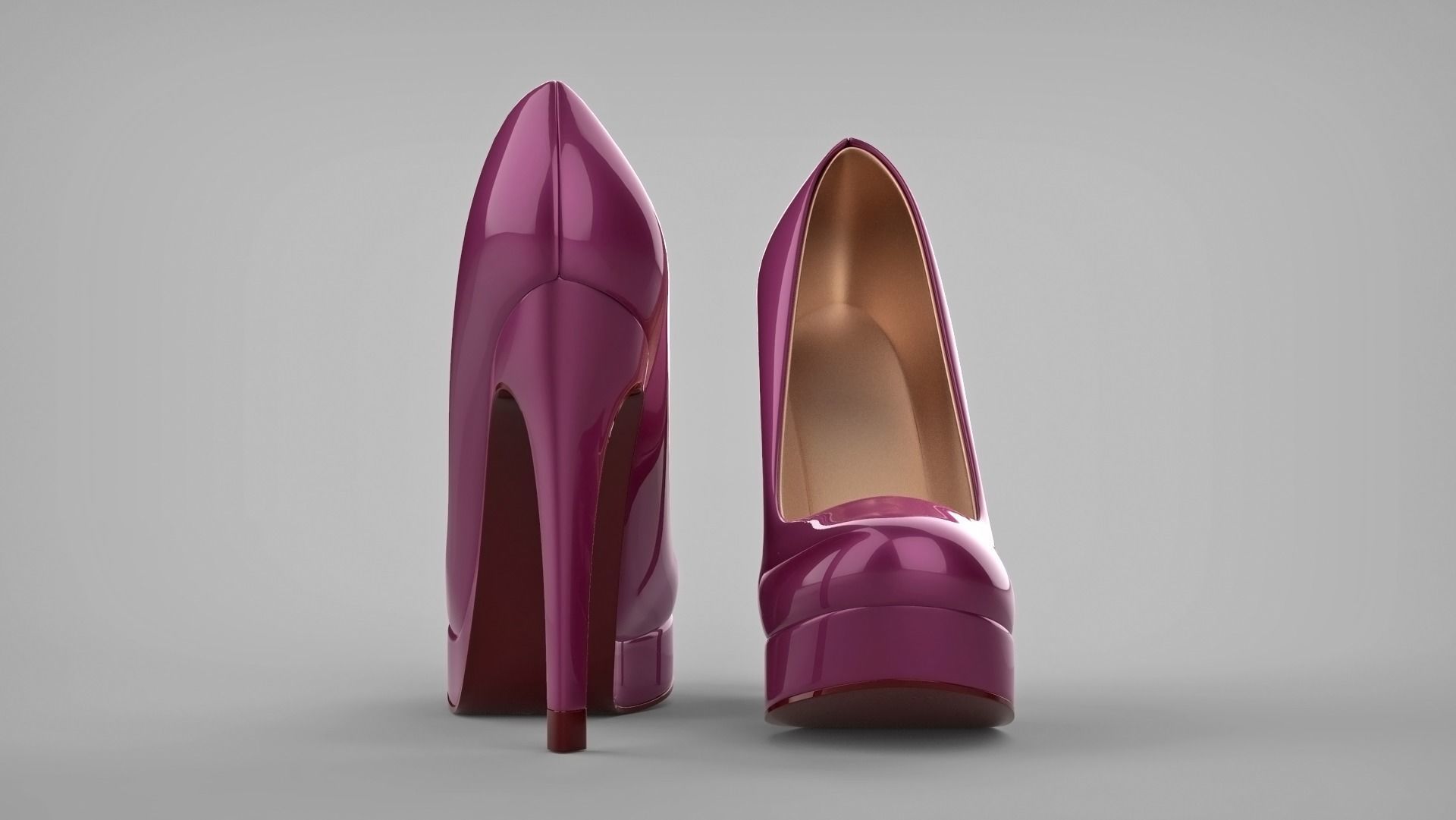 Beautiful stiletto heels with Platform 3D model_44