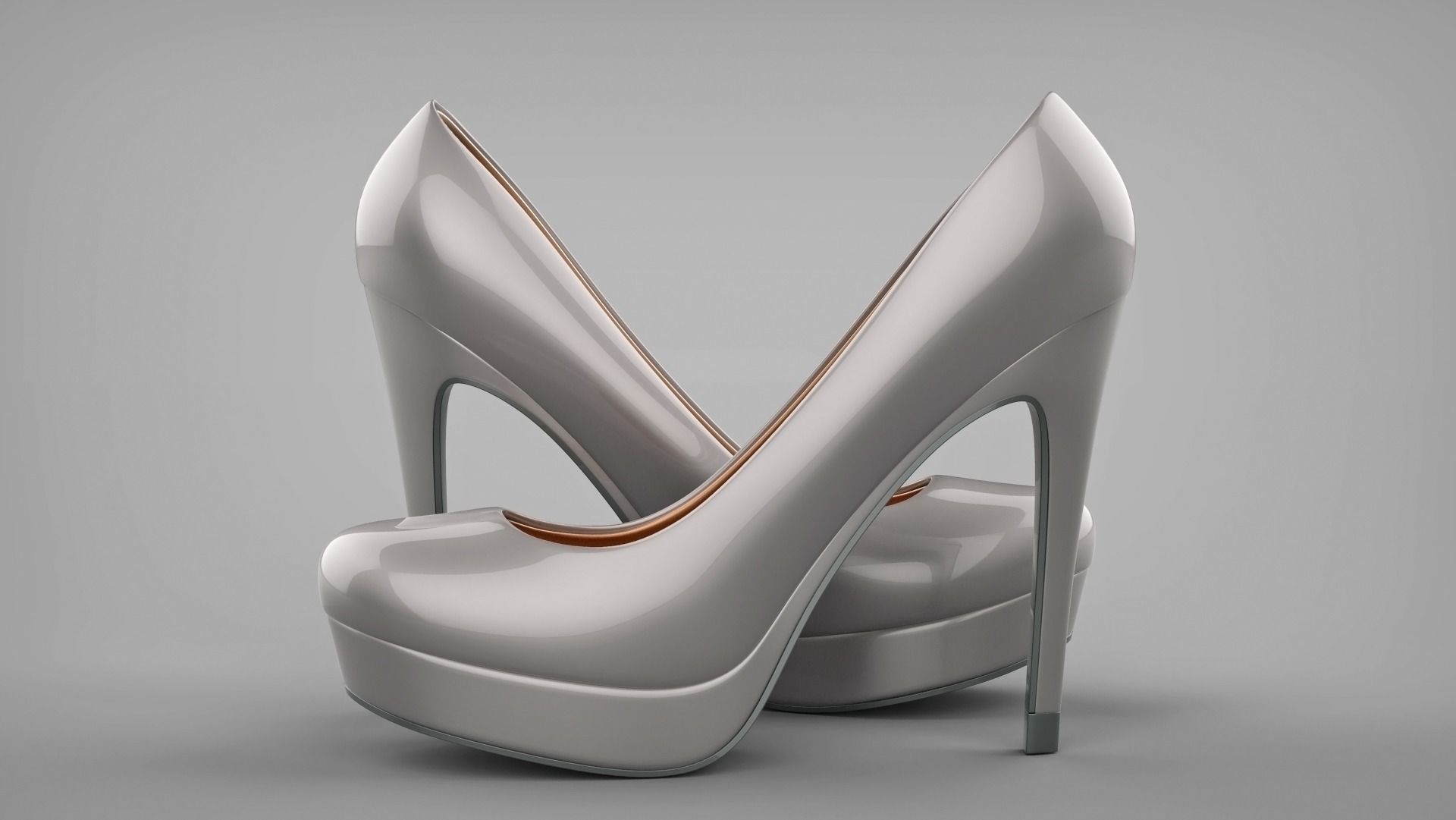 Beautiful stiletto heels with Platform 3D model_60