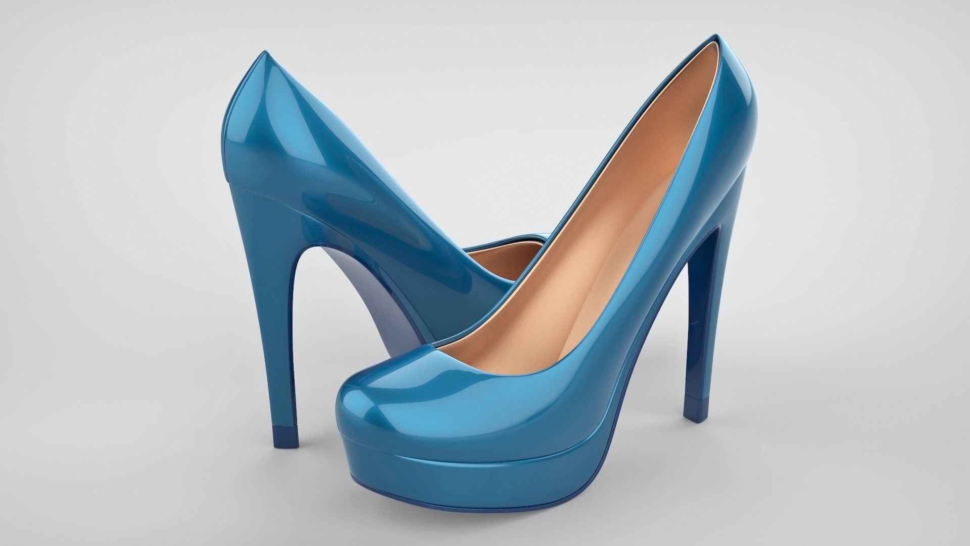 Beautiful stiletto heels with Platform 3D model_28