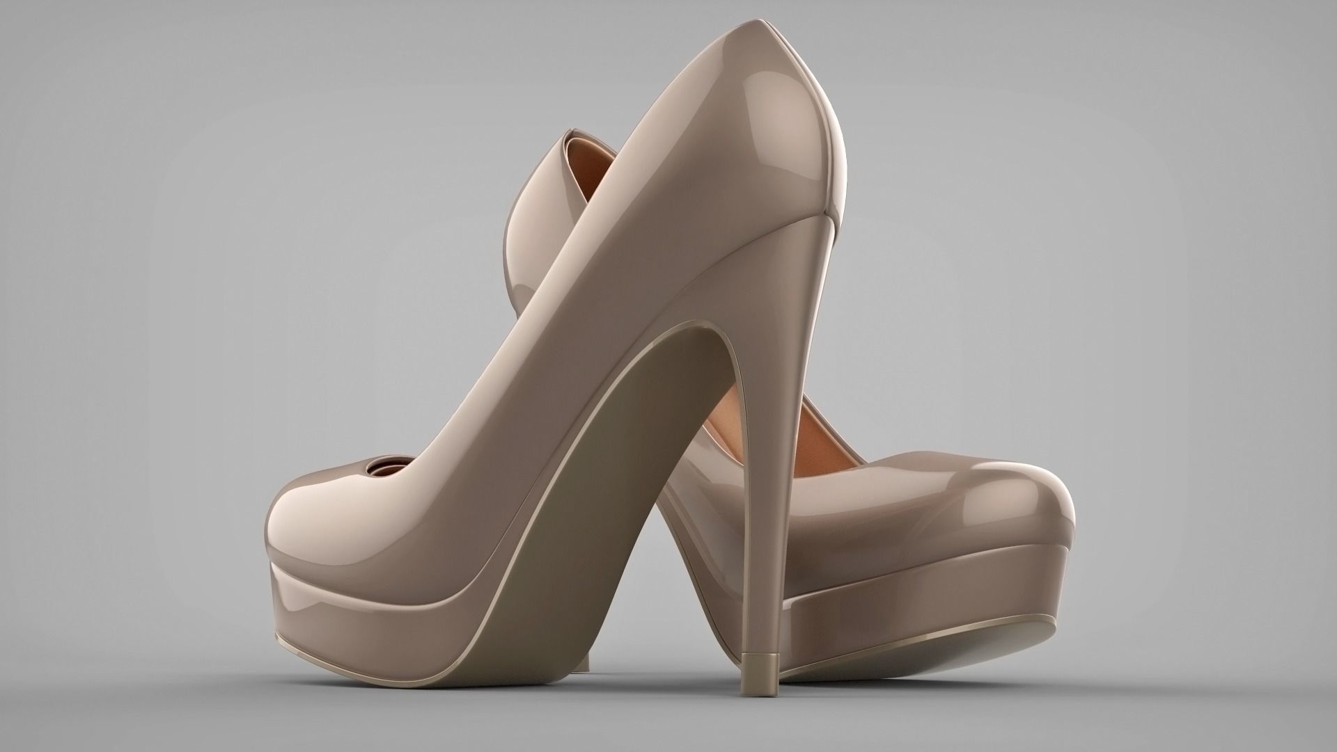 Beautiful stiletto heels with Platform 3D model_47