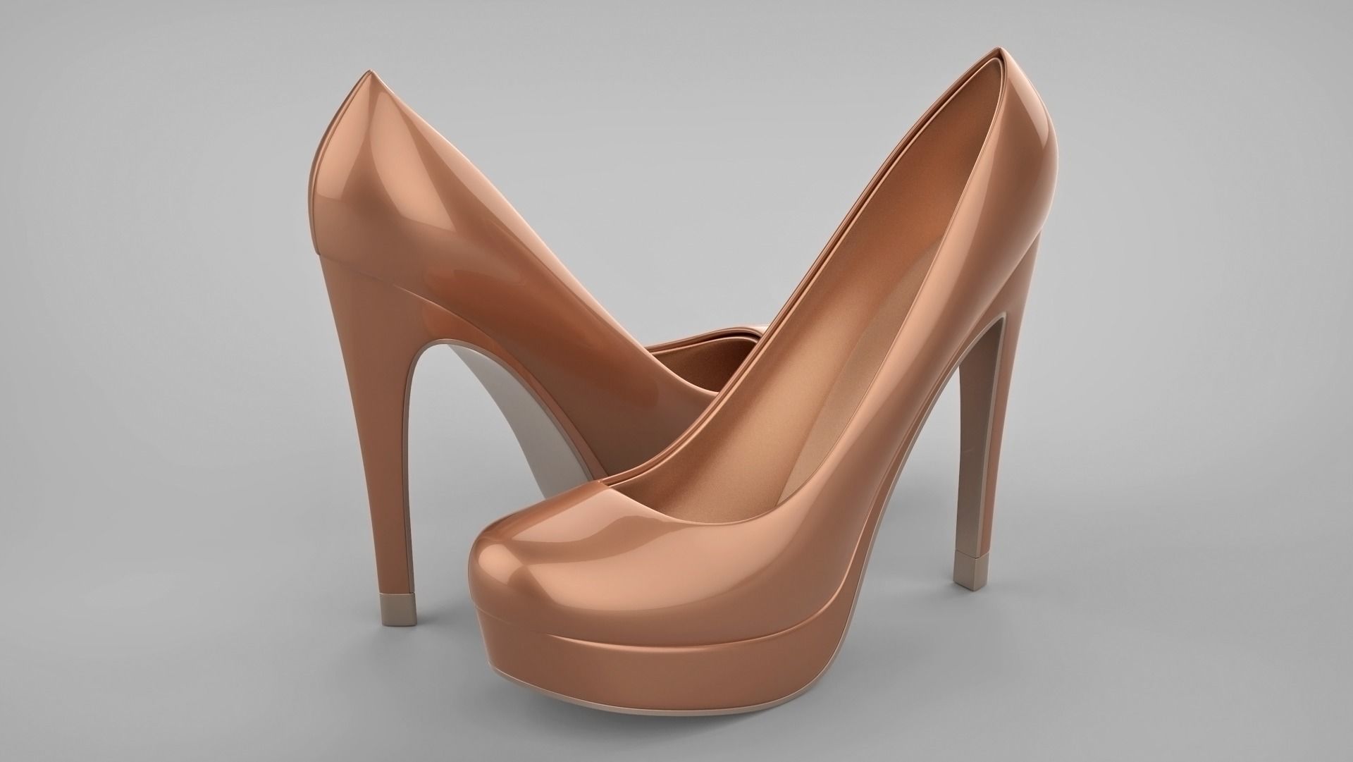 Beautiful stiletto heels with Platform 3D model_23