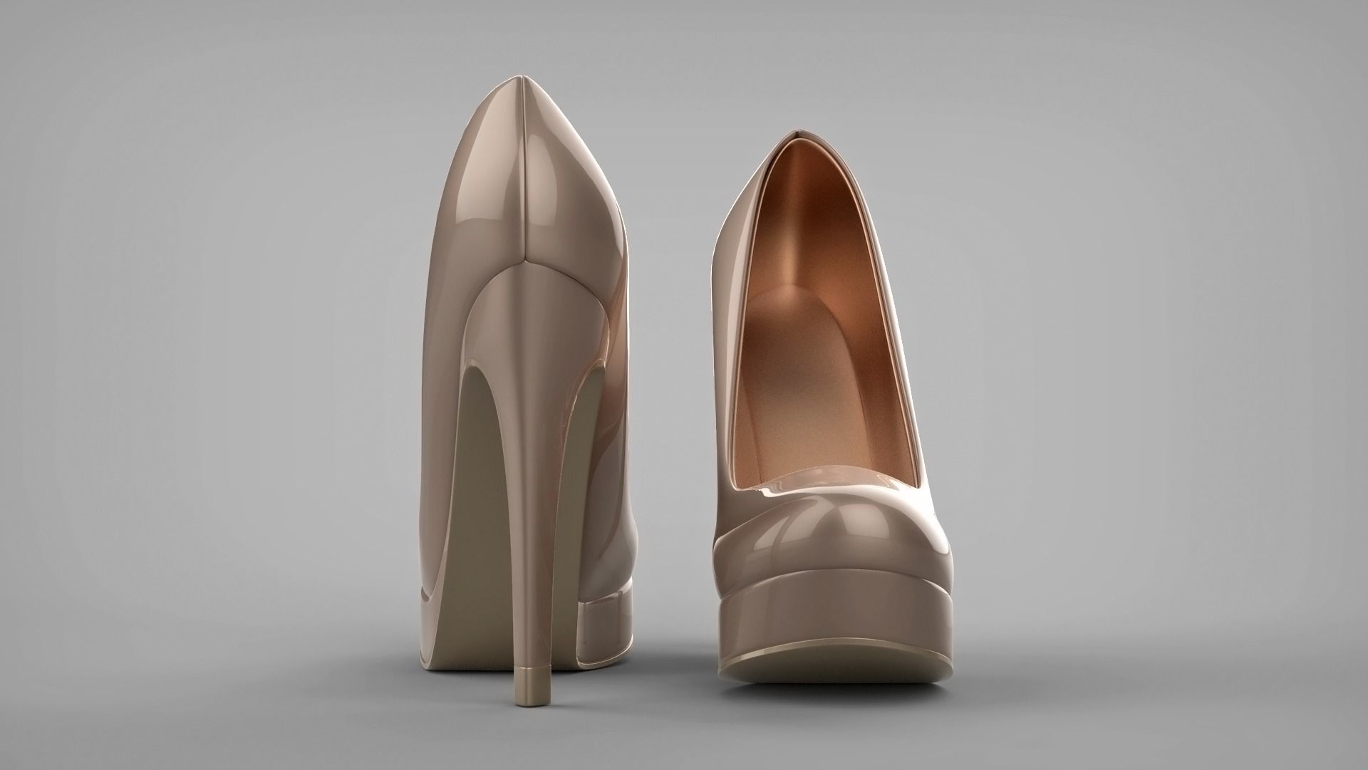 Beautiful stiletto heels with Platform 3D model_49