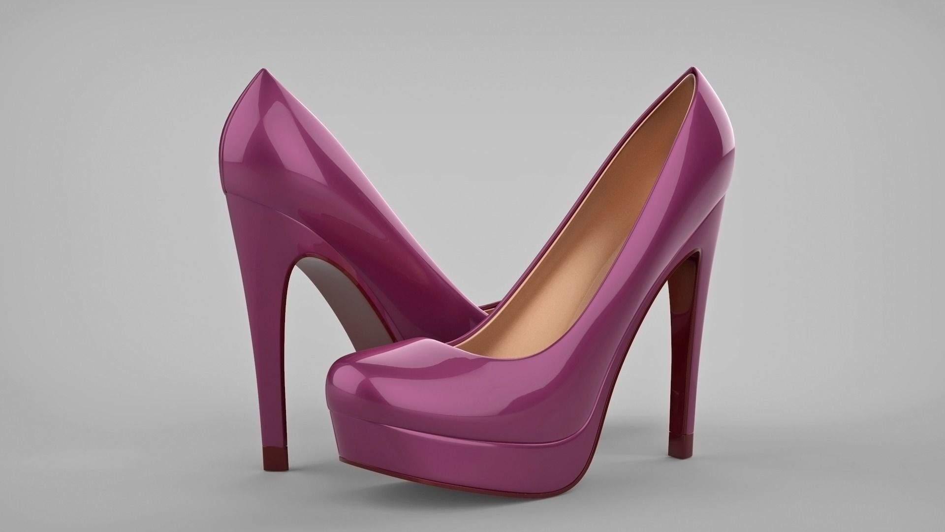 Beautiful stiletto heels with Platform 3D model_45