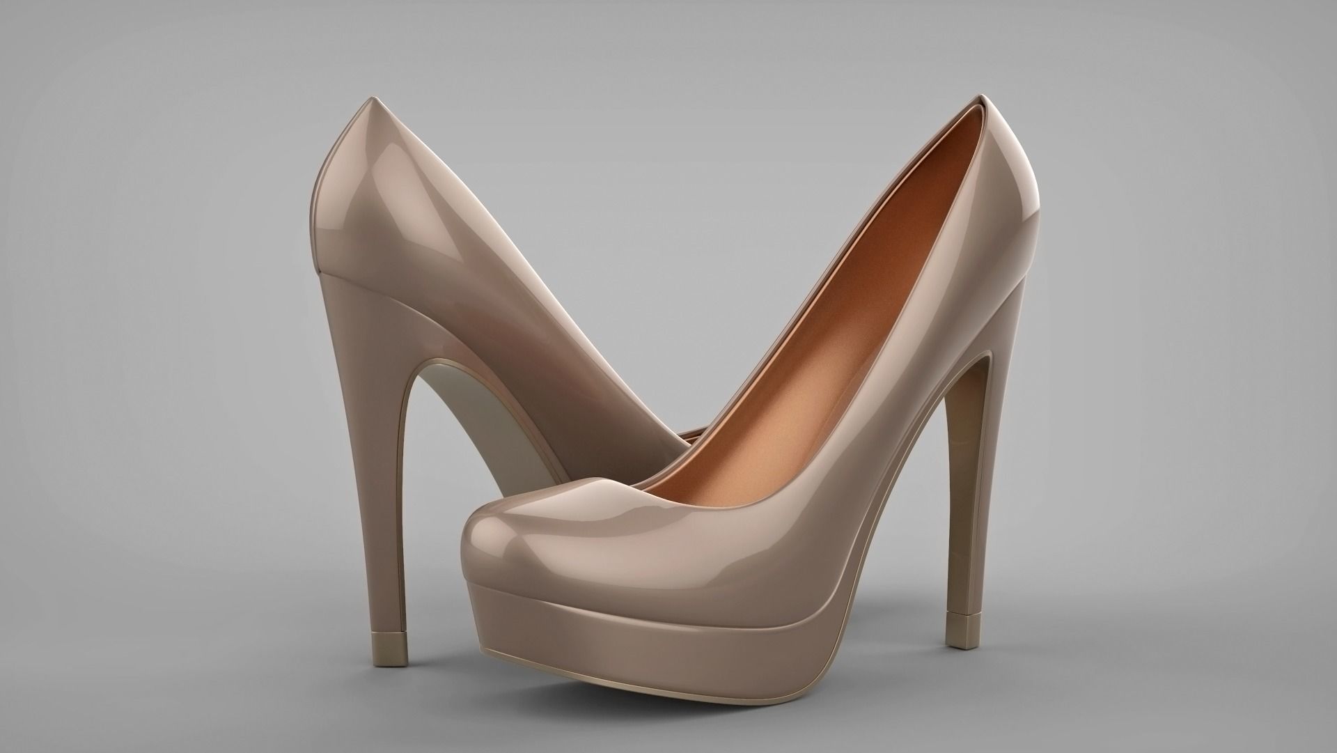 Beautiful stiletto heels with Platform 3D model_50