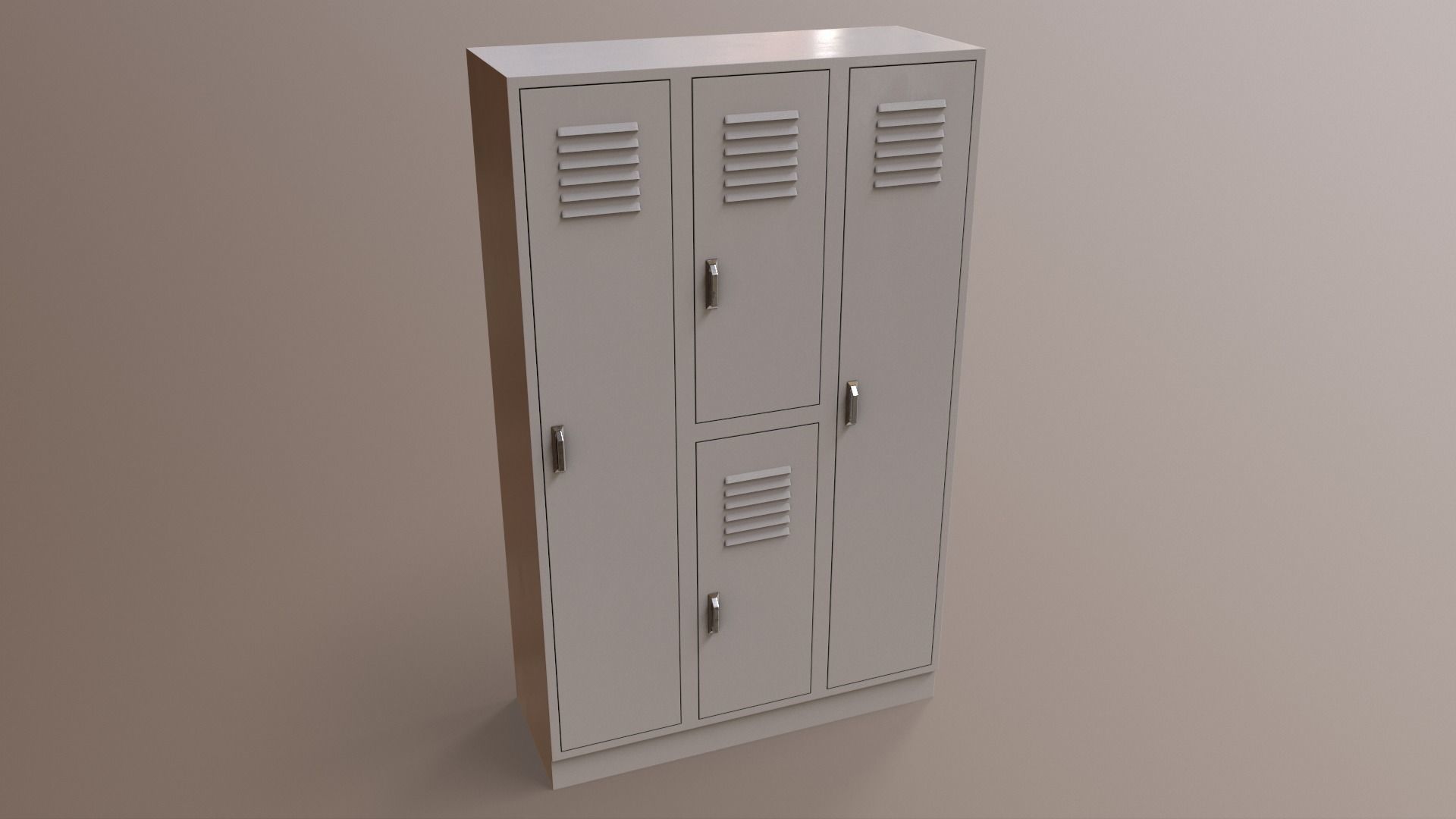 PBR School Gym Locker 05 - White Low-poly 3D model_20