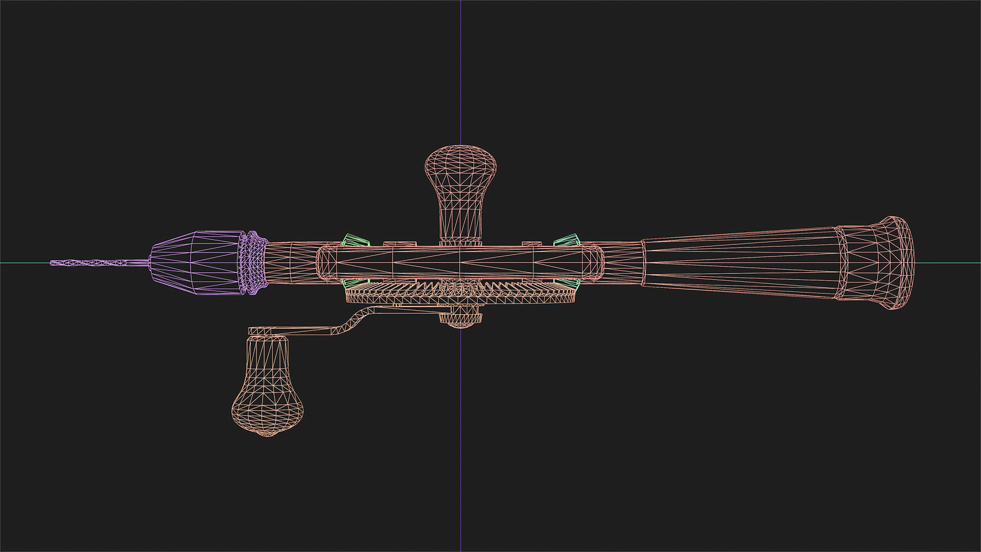 Old Hand Drill Low-poly 3D model_14