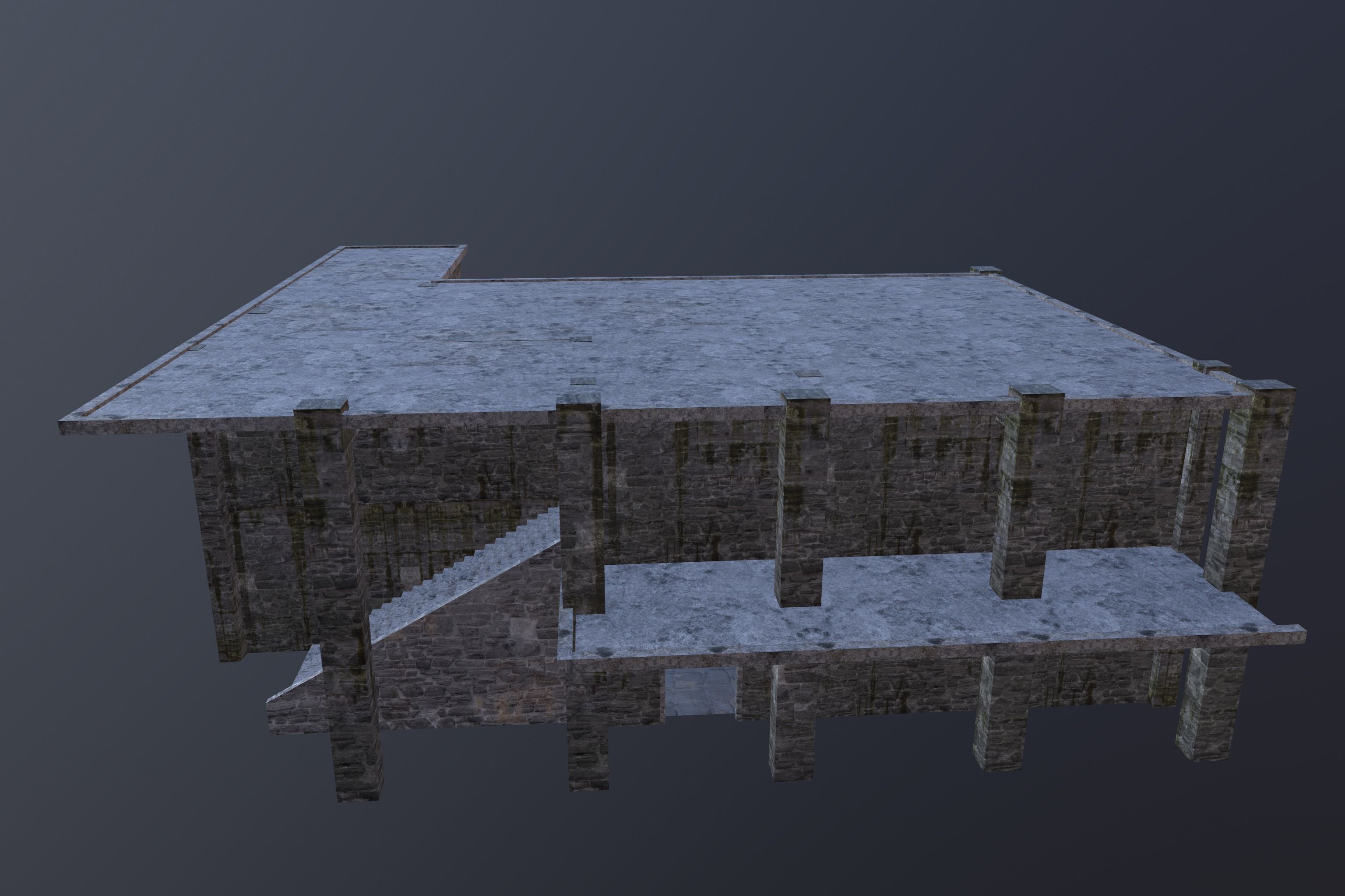 Building Old Low-poly 3D model_2