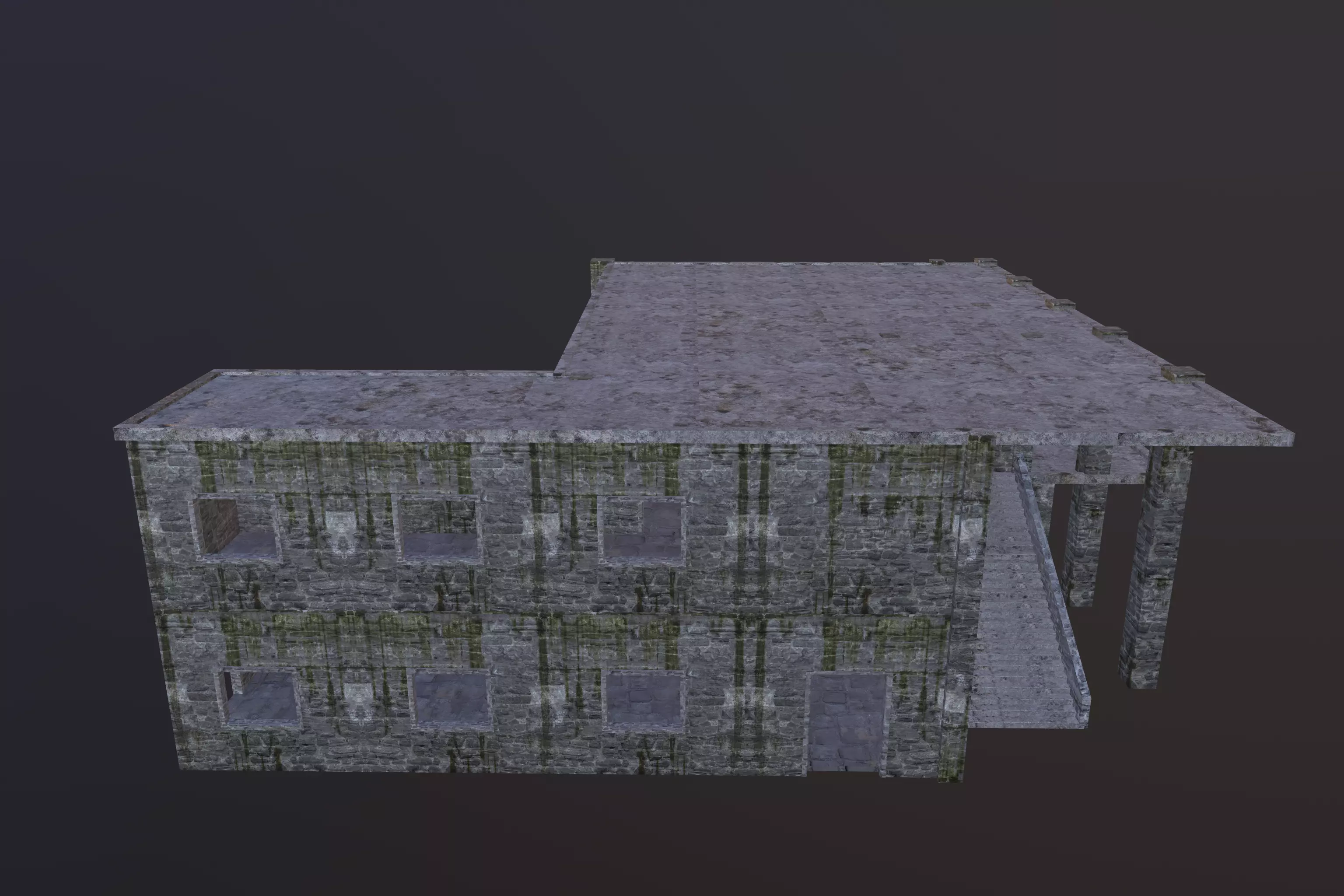 Building Old Low-poly 3D model_0