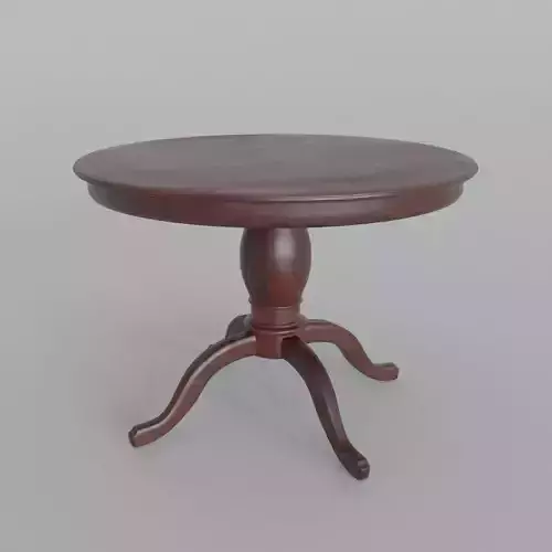 Walnut Finish Round Dining Table